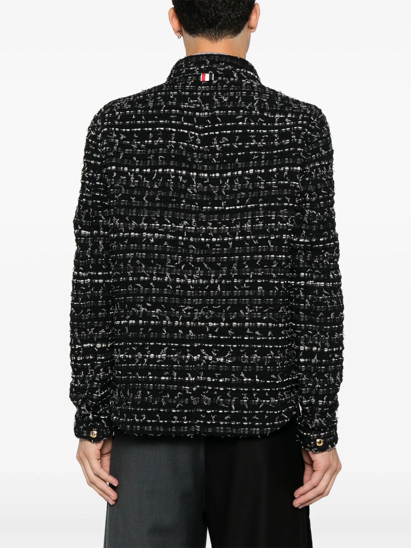 denim ribbon tweed jacket