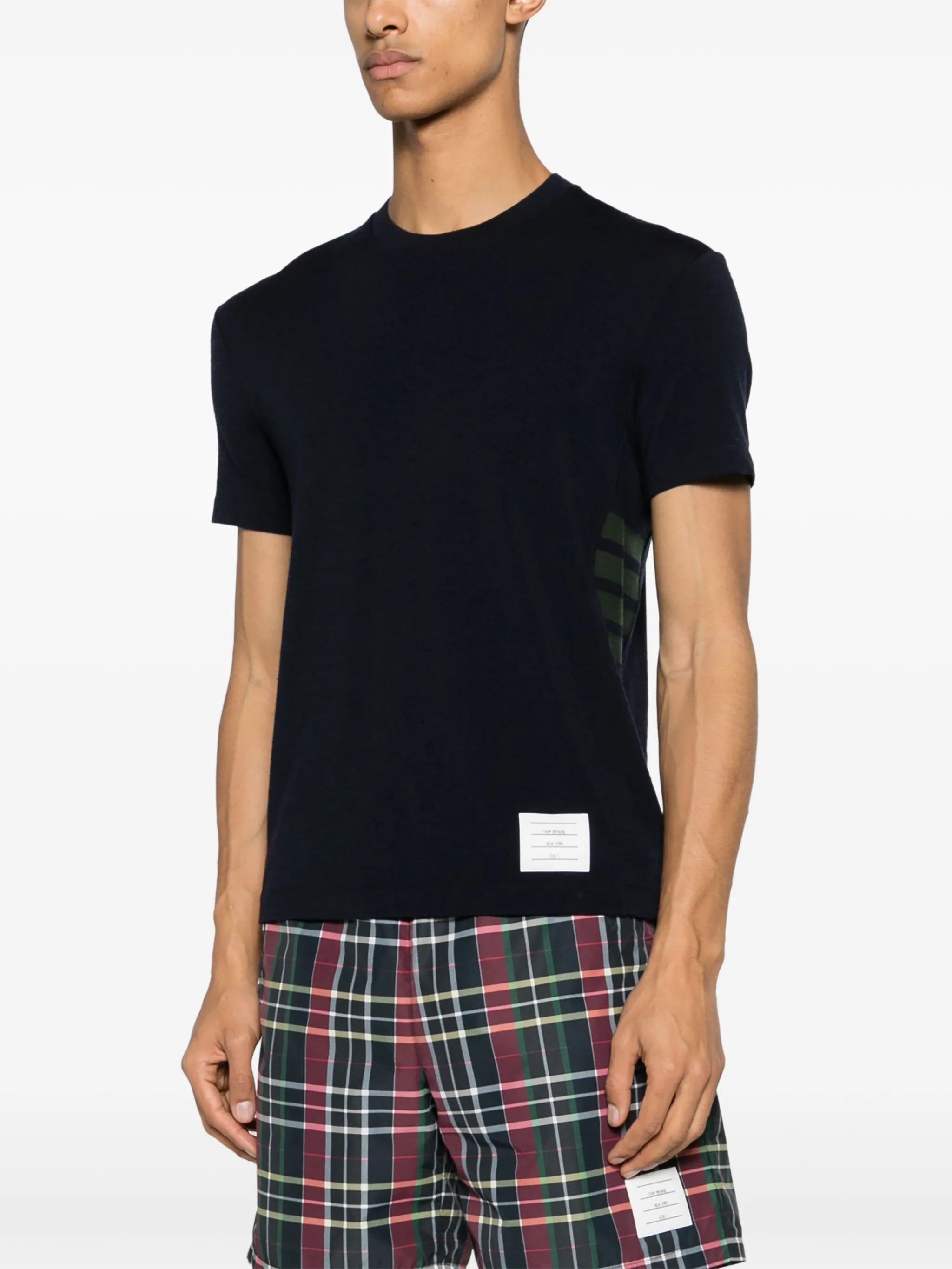 stripe-detailing wool T-shirt