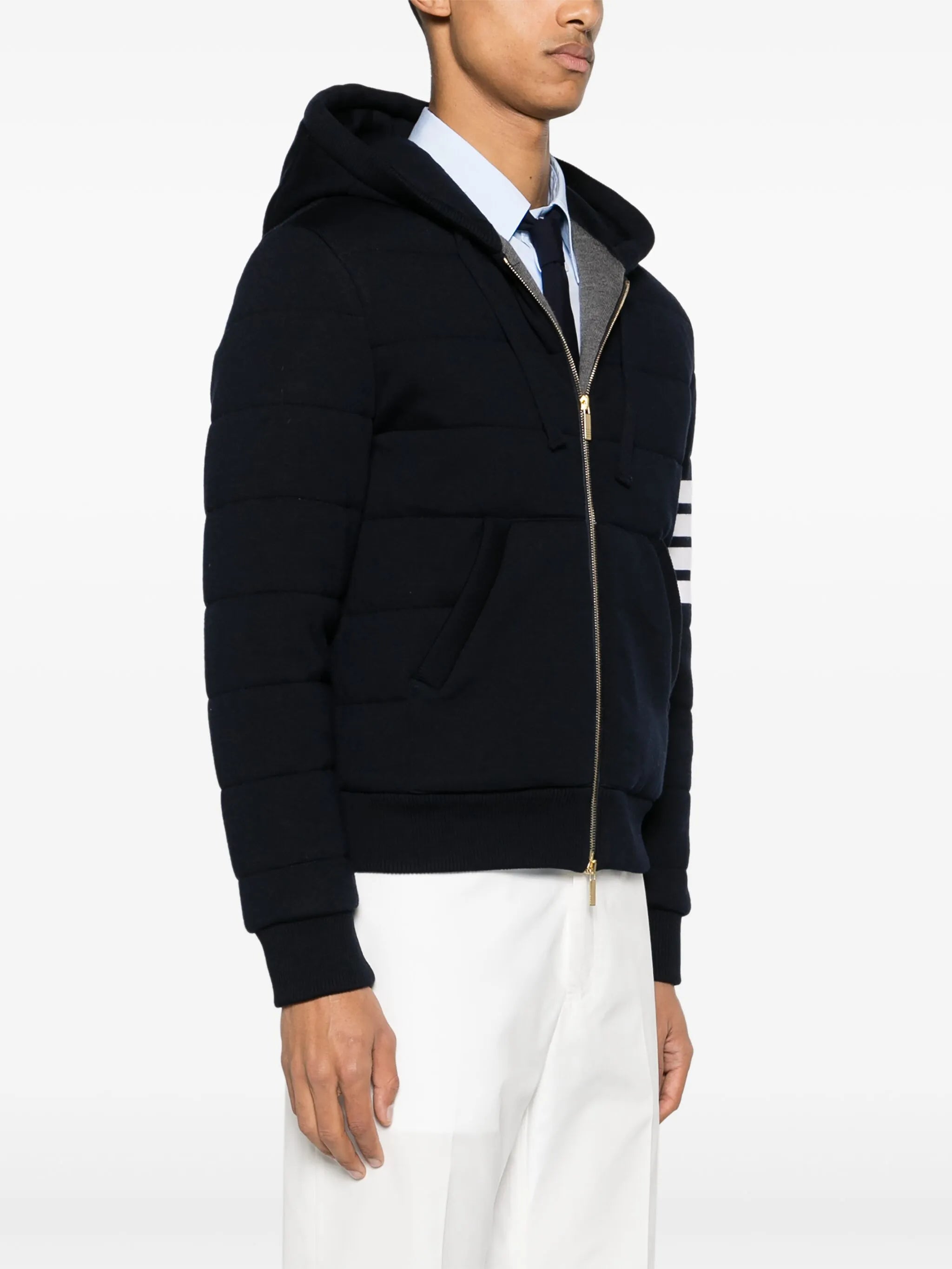4-Bar stripe hooded jacket