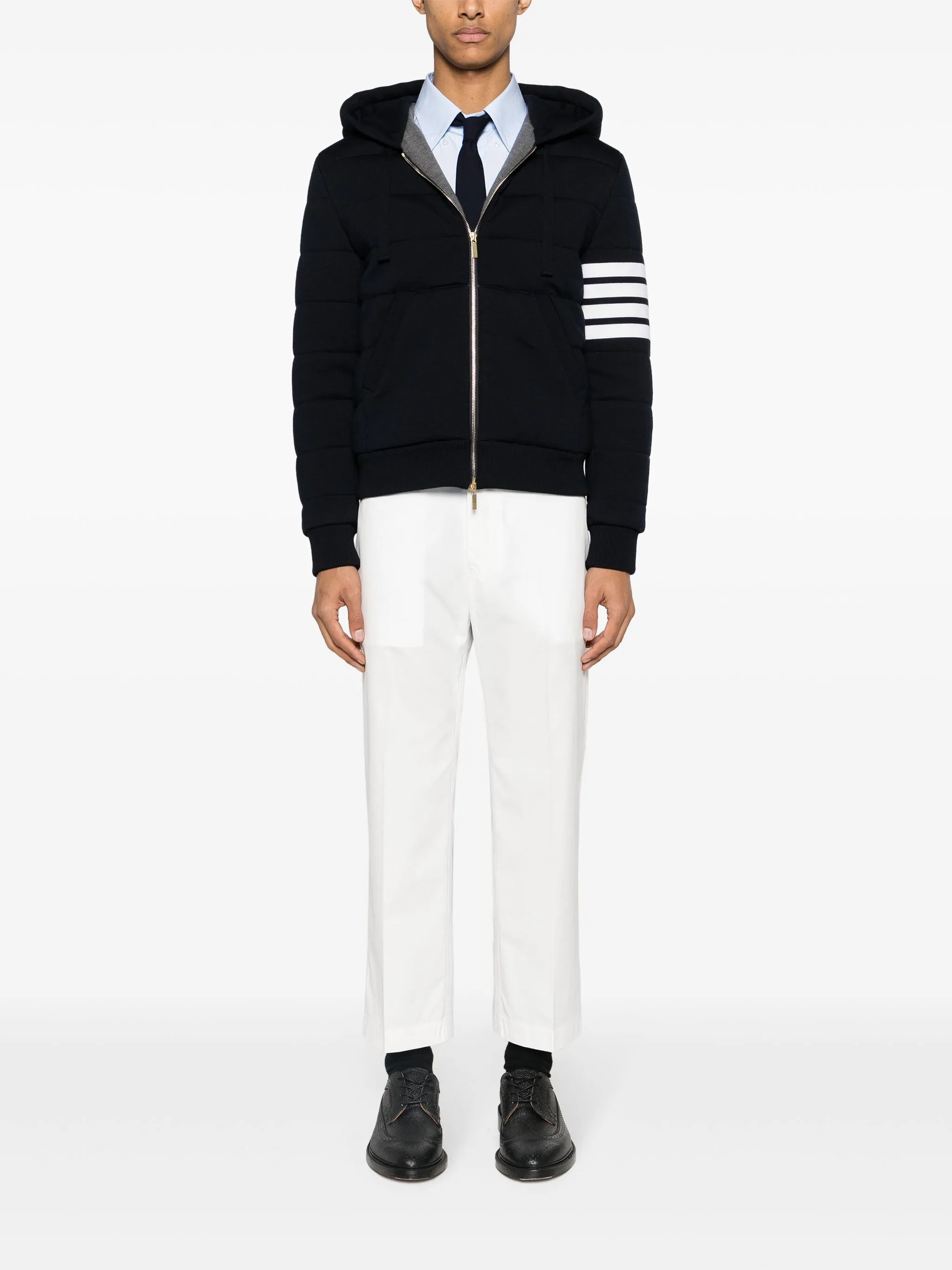 4-Bar stripe hooded jacket