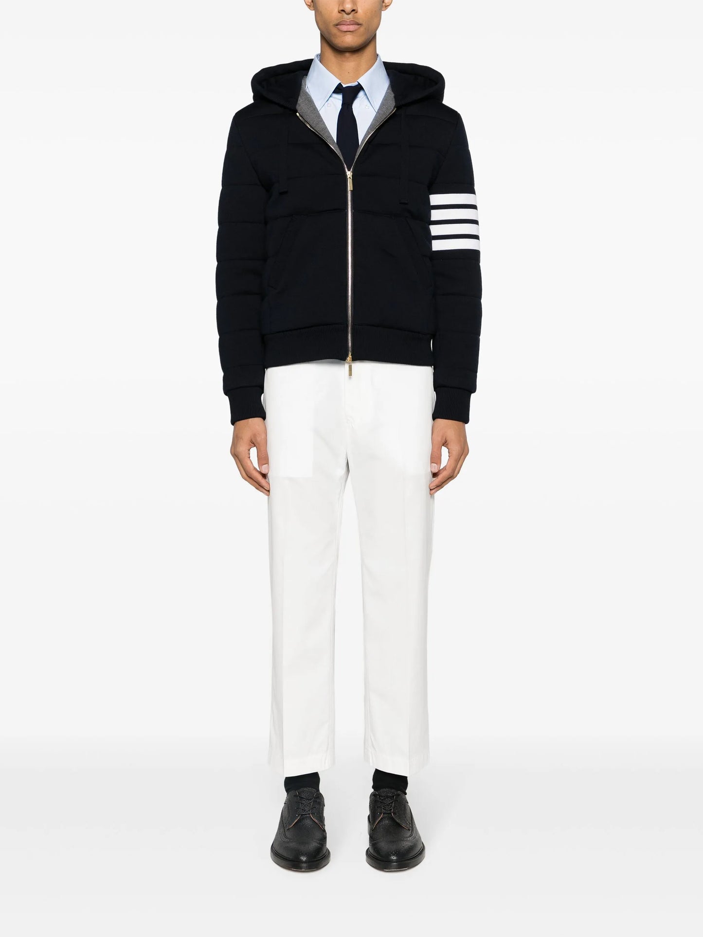 4-Bar stripe hooded jacket
