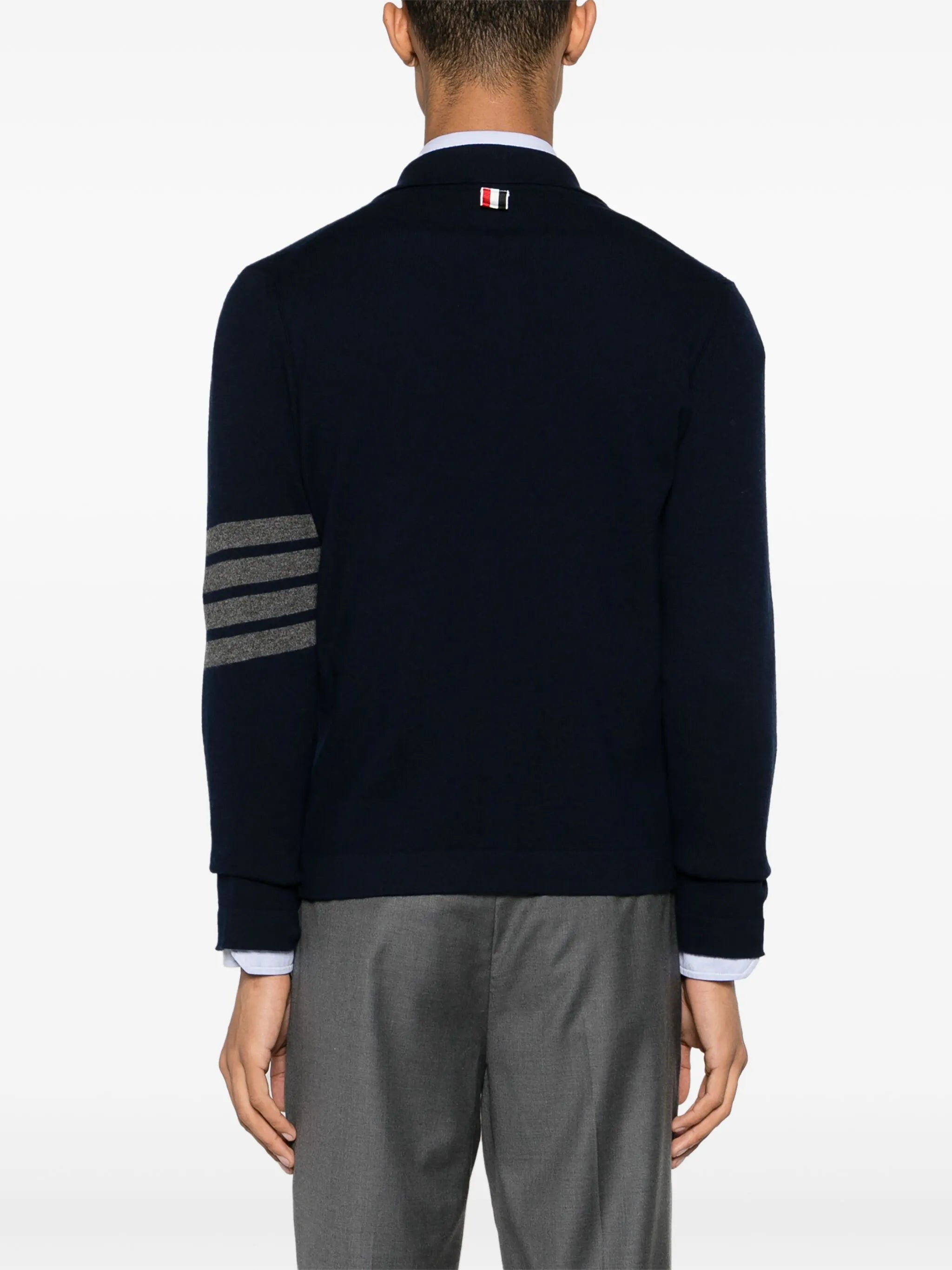 4-Bar stripe cashmere cardigan