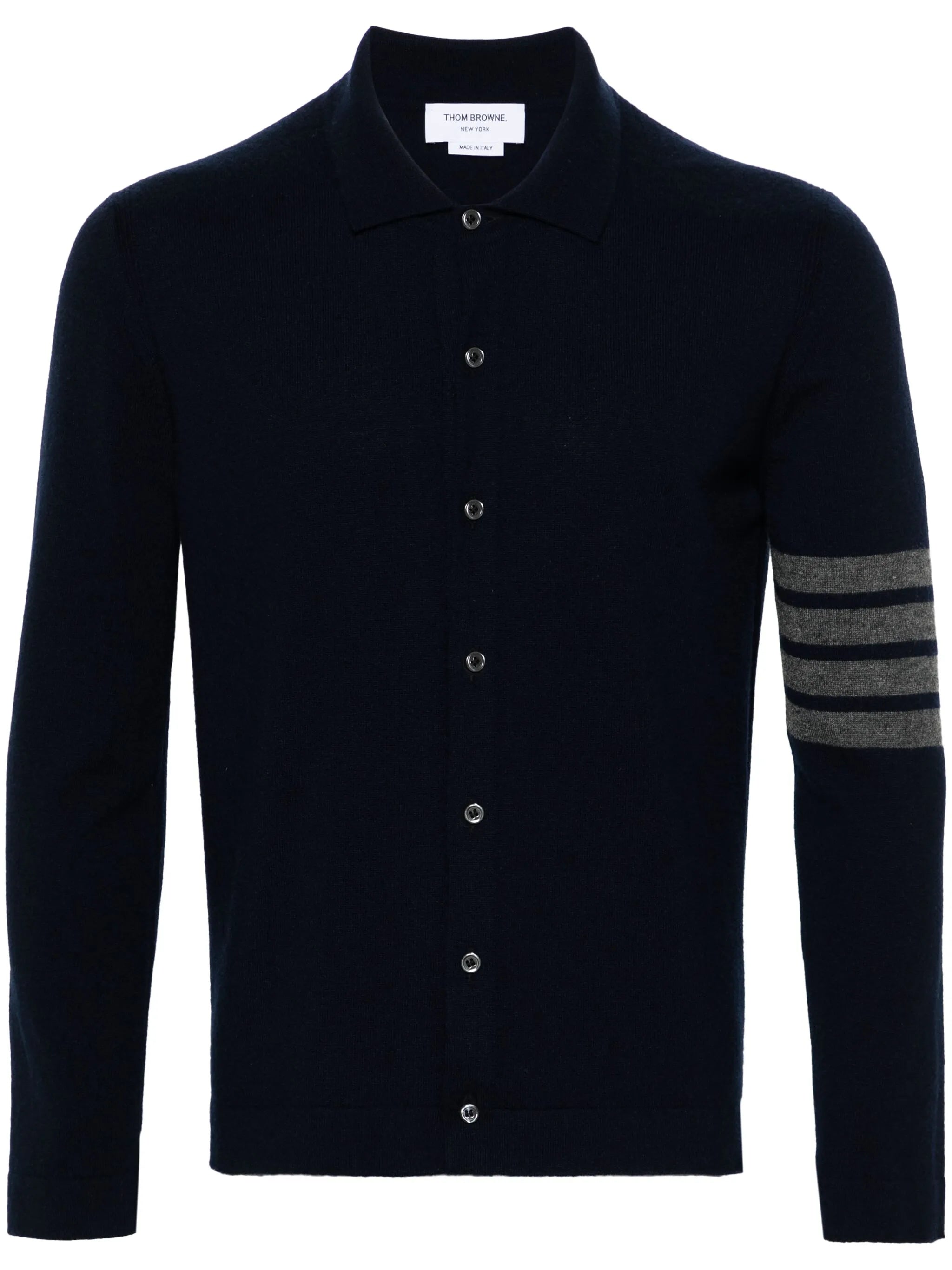 4-Bar stripe cashmere cardigan