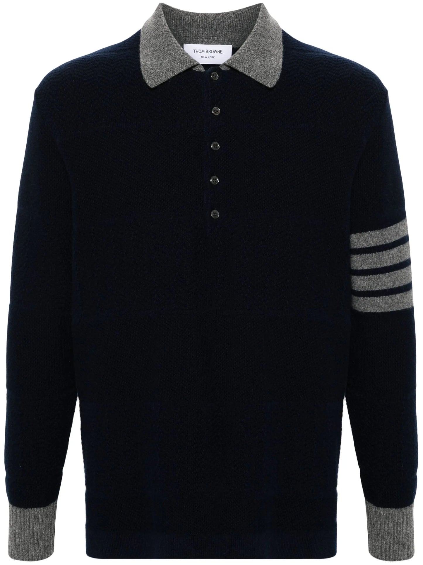 4-Bar virgin wool polo shirt
