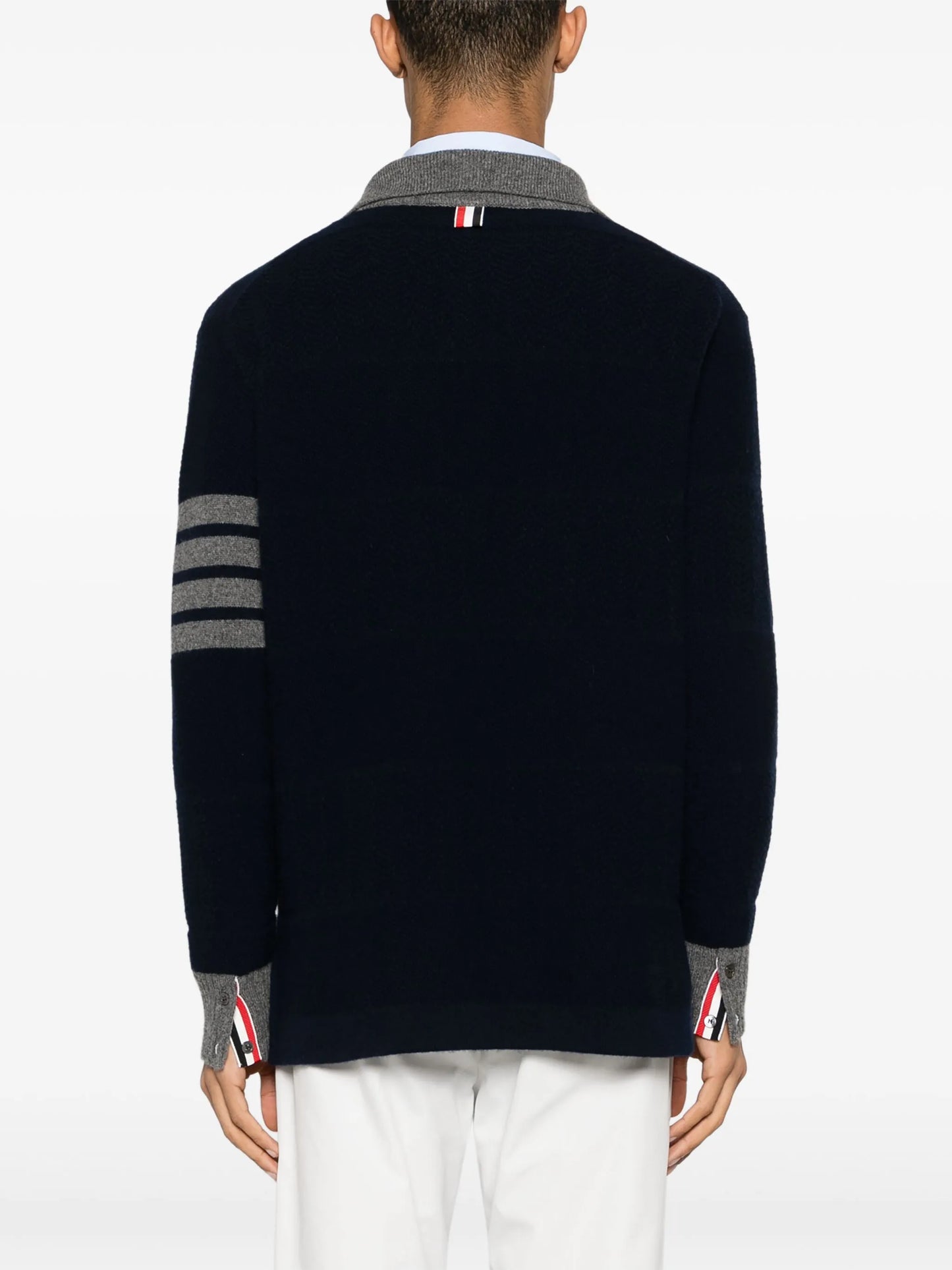 4-Bar virgin wool polo shirt