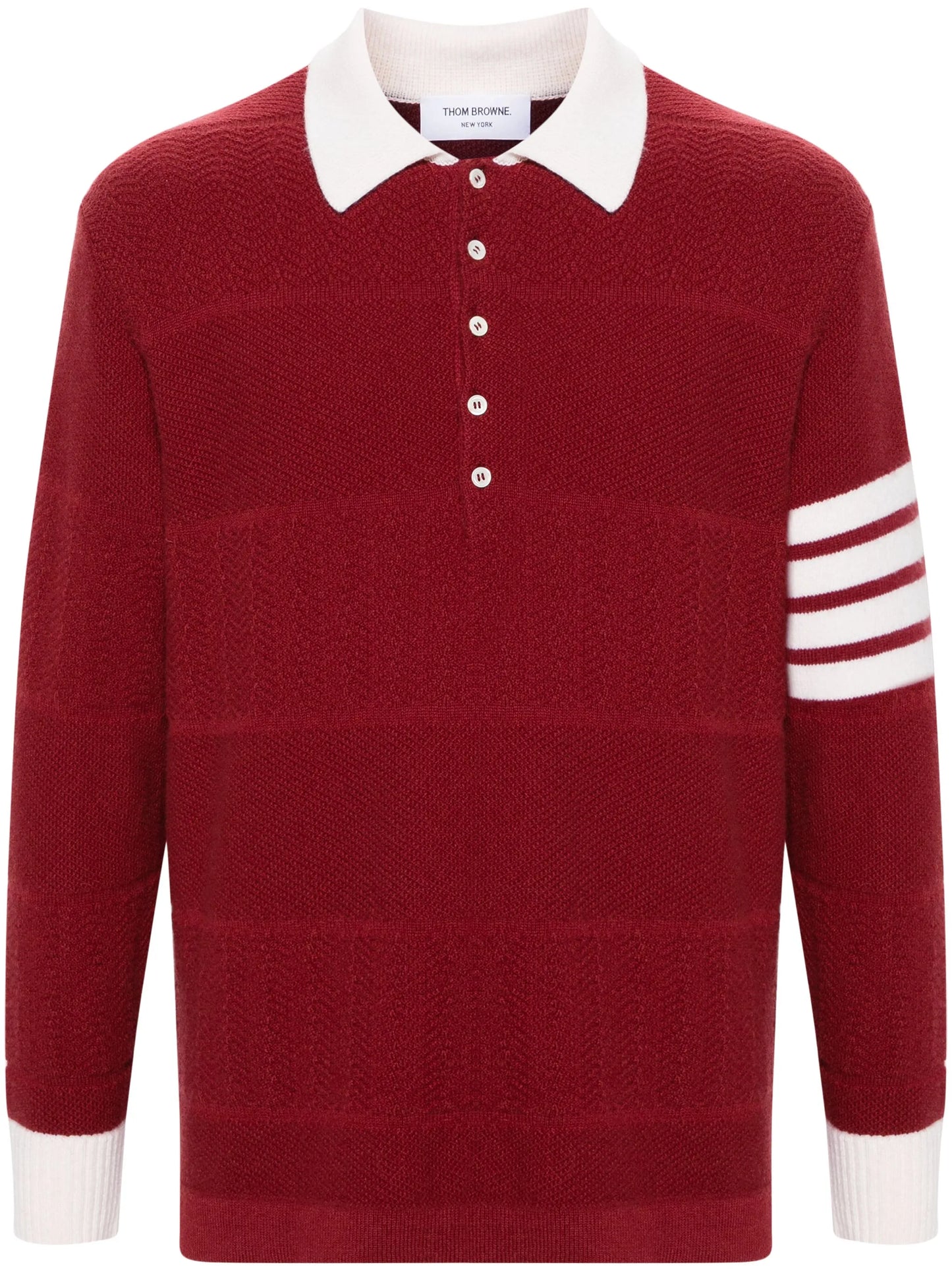 4-Bar virgin wool polo shirt