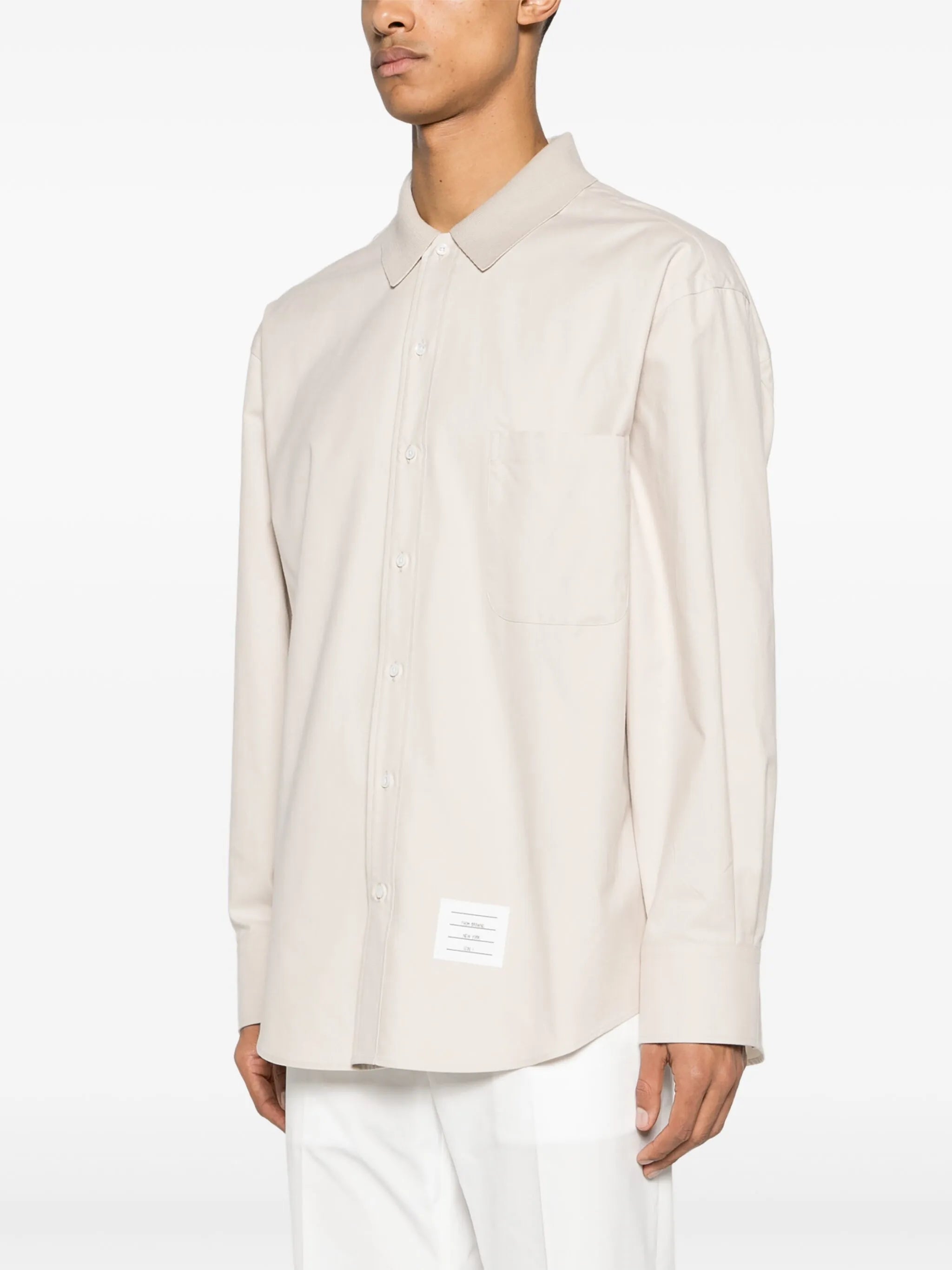 RWB stripe-print cotton overshirt