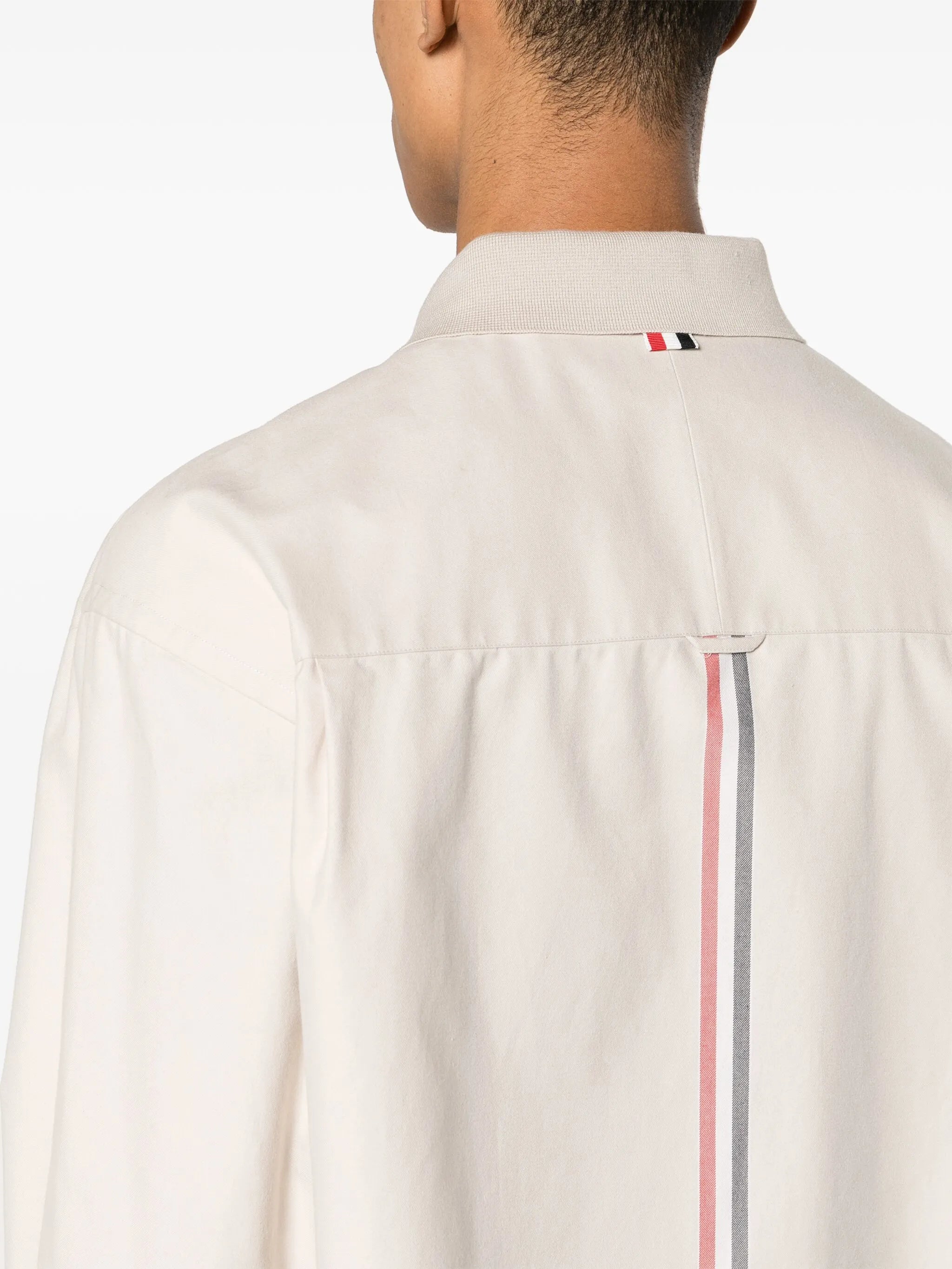 RWB stripe-print cotton overshirt