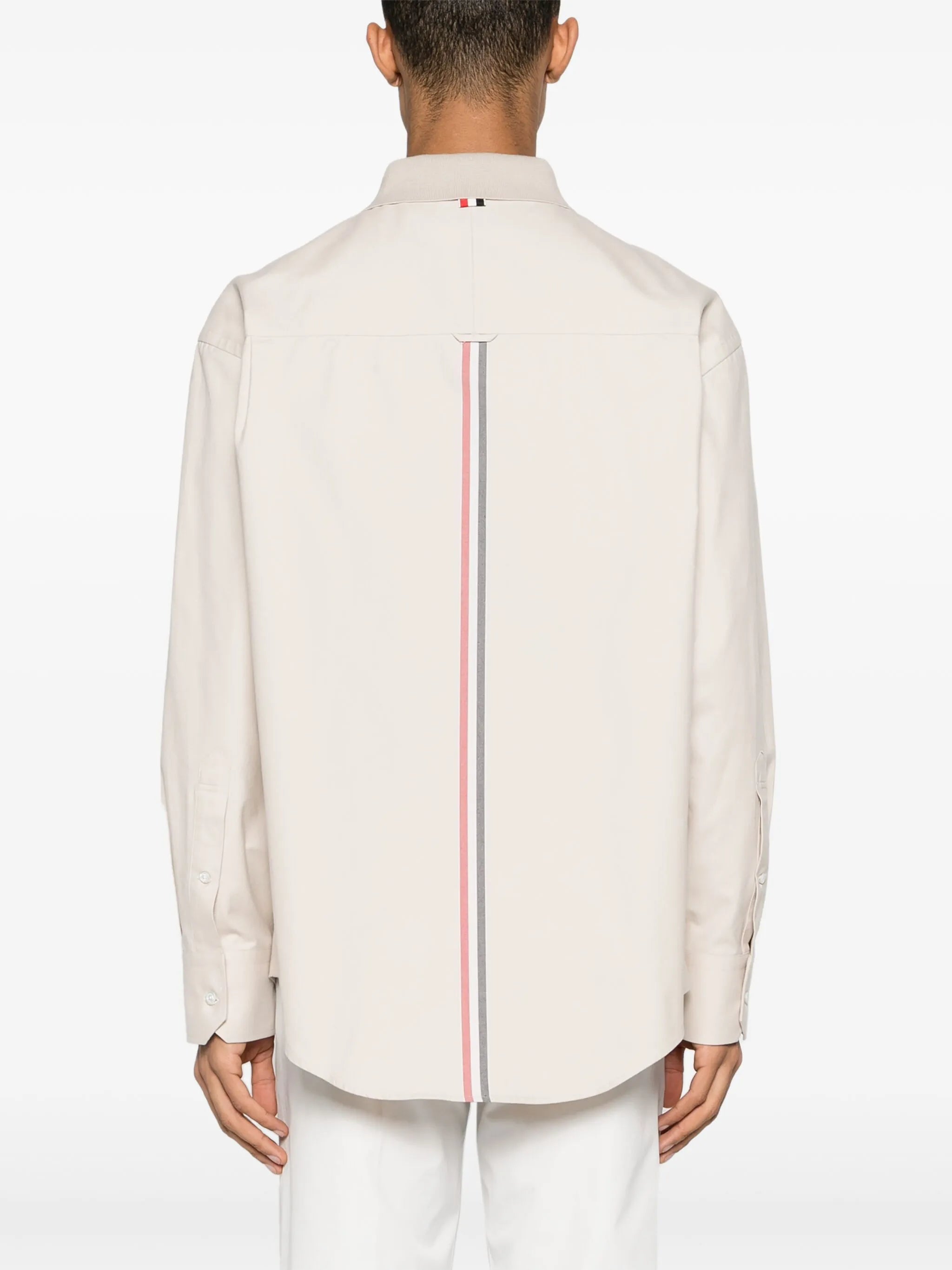 RWB stripe-print cotton overshirt