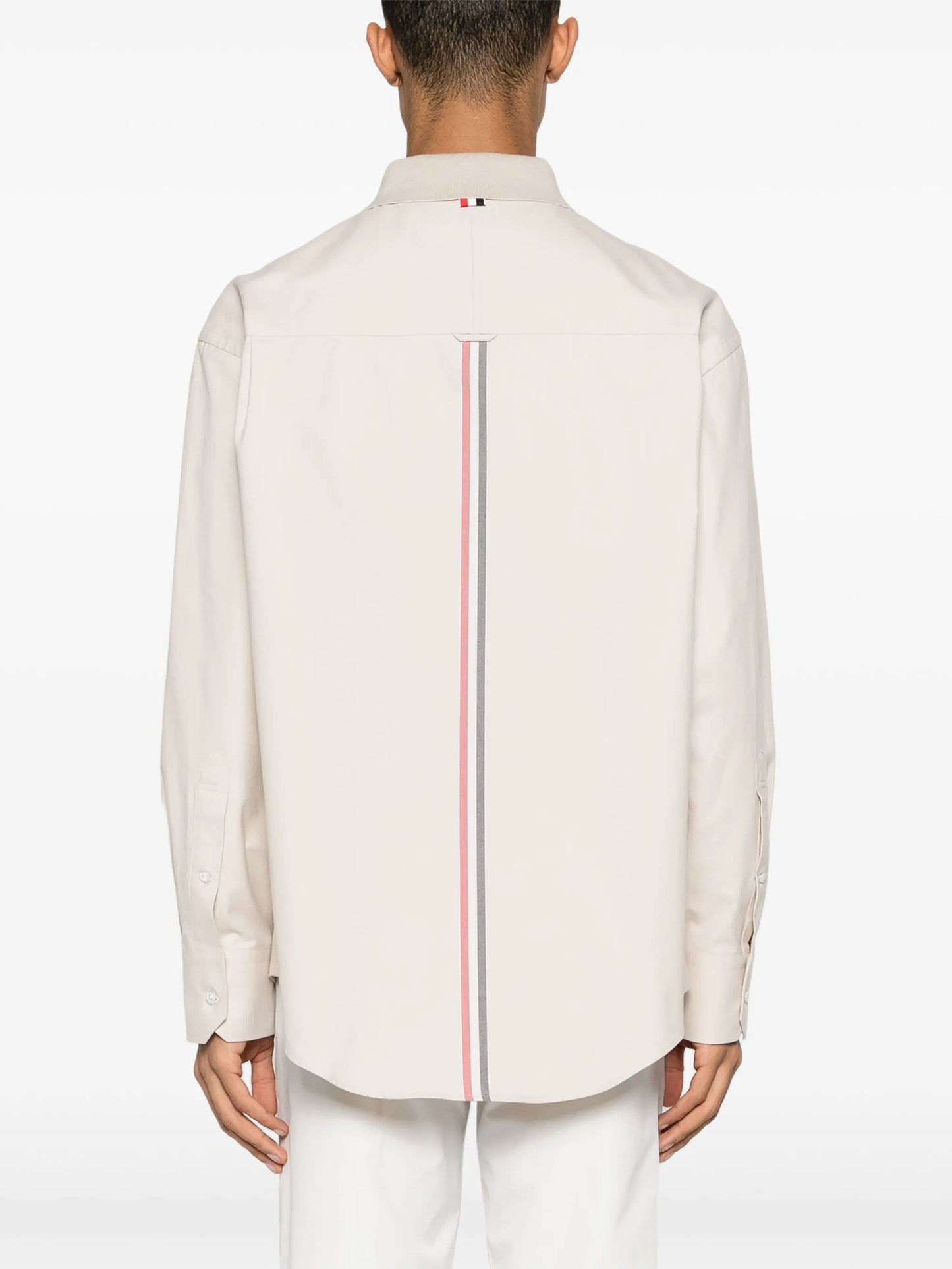 RWB stripe-print cotton overshirt