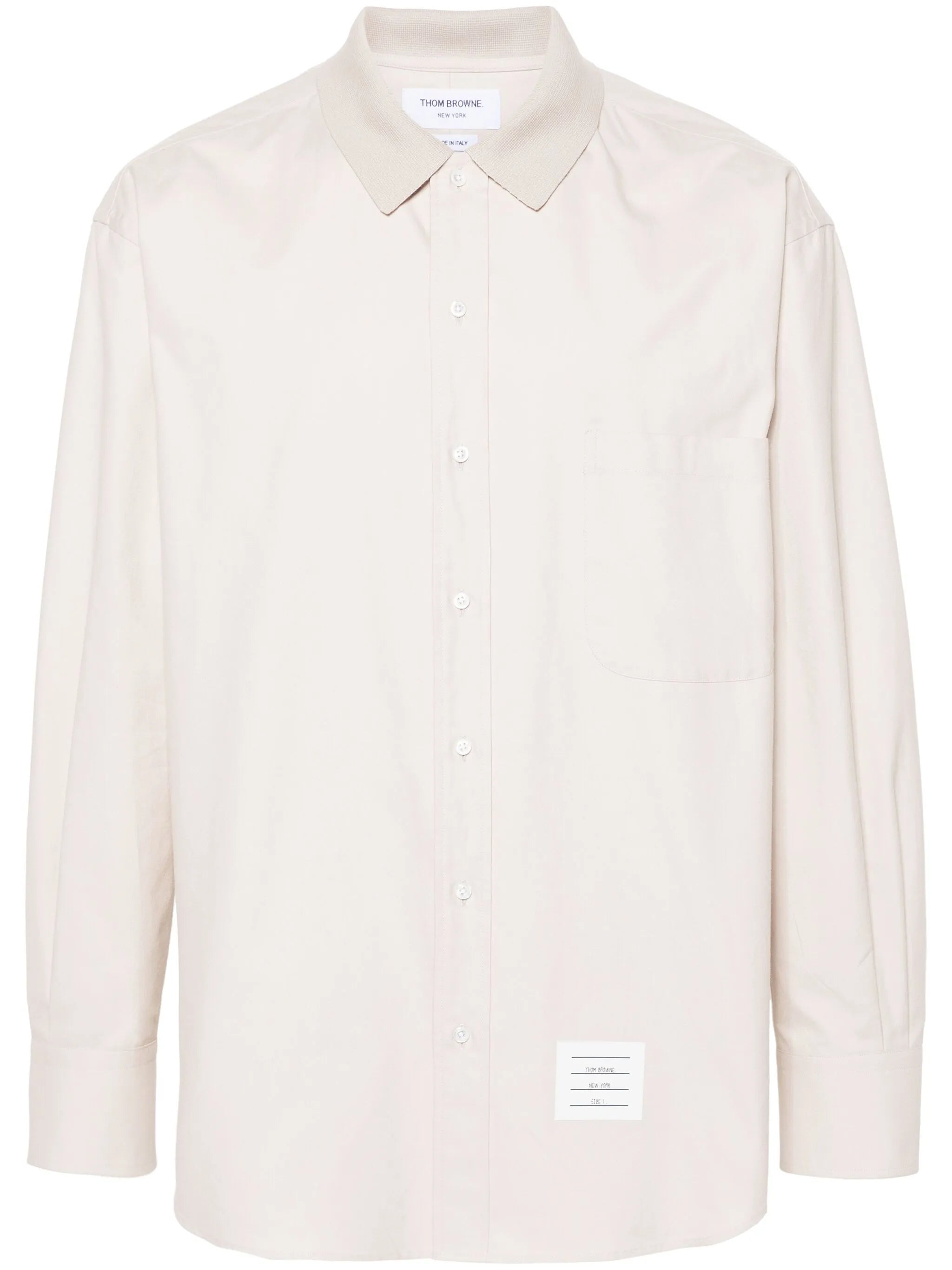 RWB stripe-print cotton overshirt