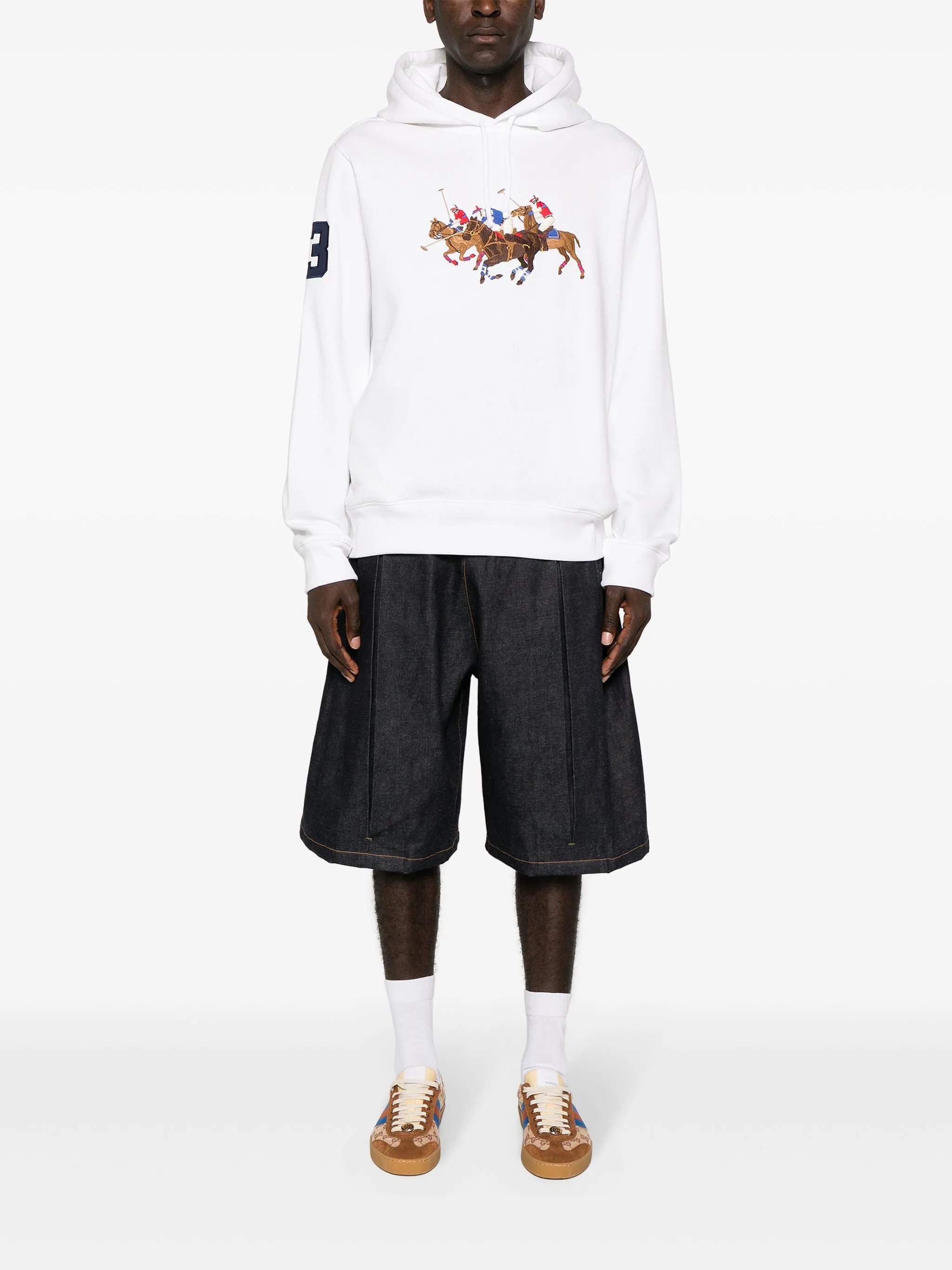 motif-embroidered hoodie