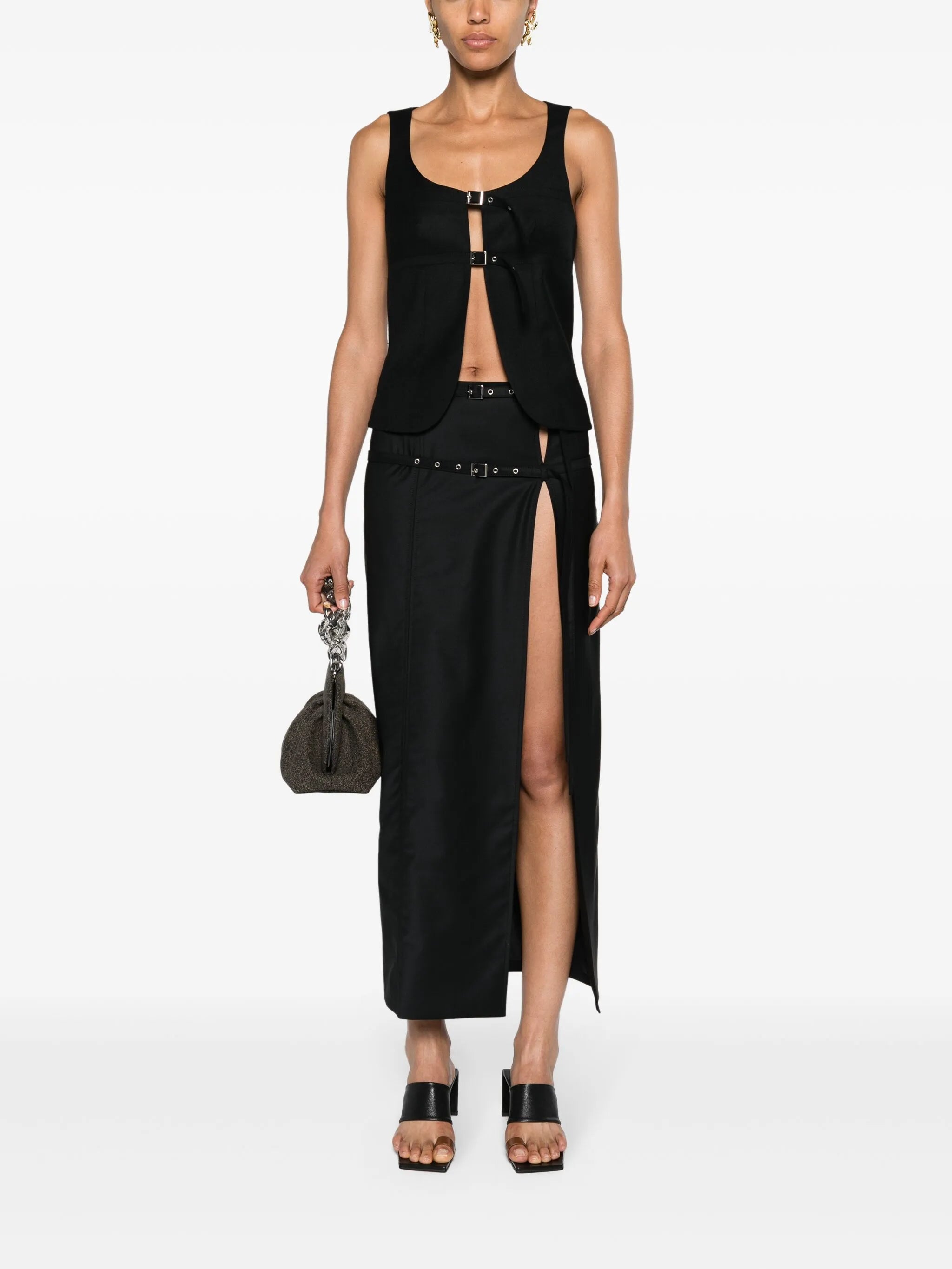 Kura side-slit pencil skirt