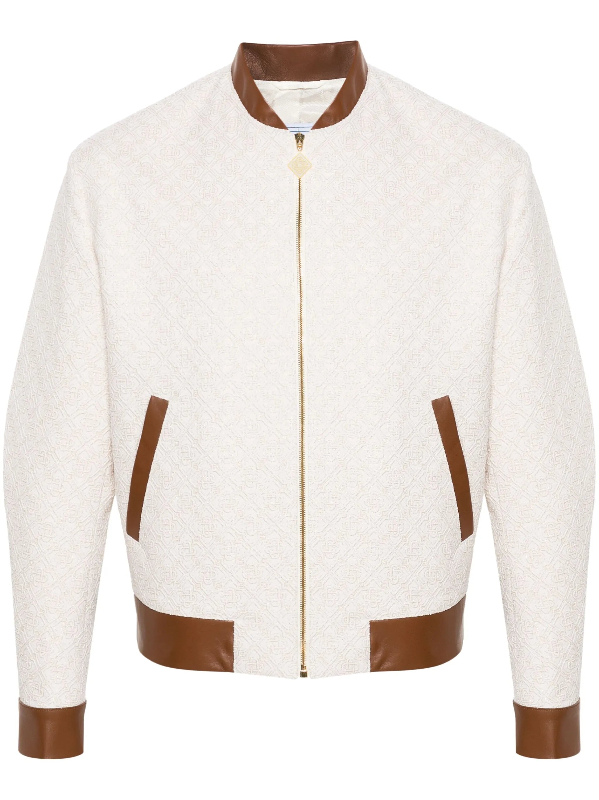 monogram-jacquard bomber jacket