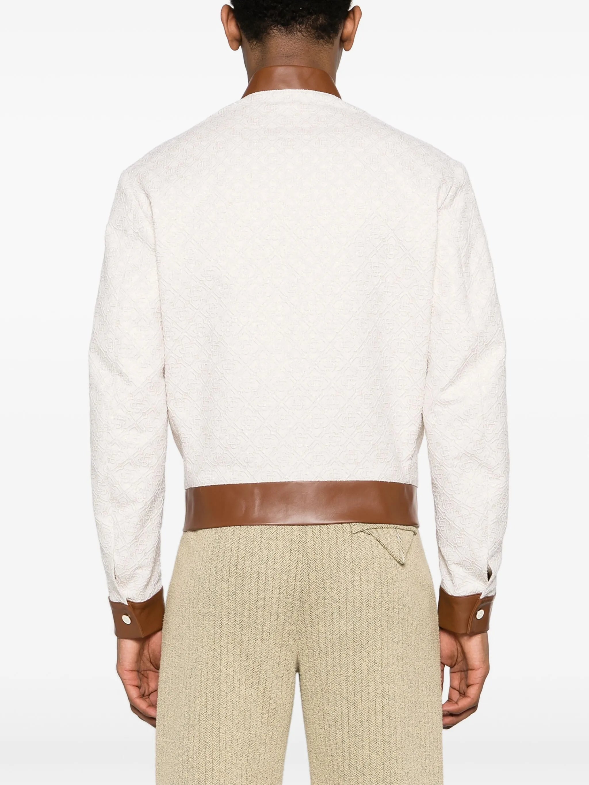 monogram-jacquard bomber jacket