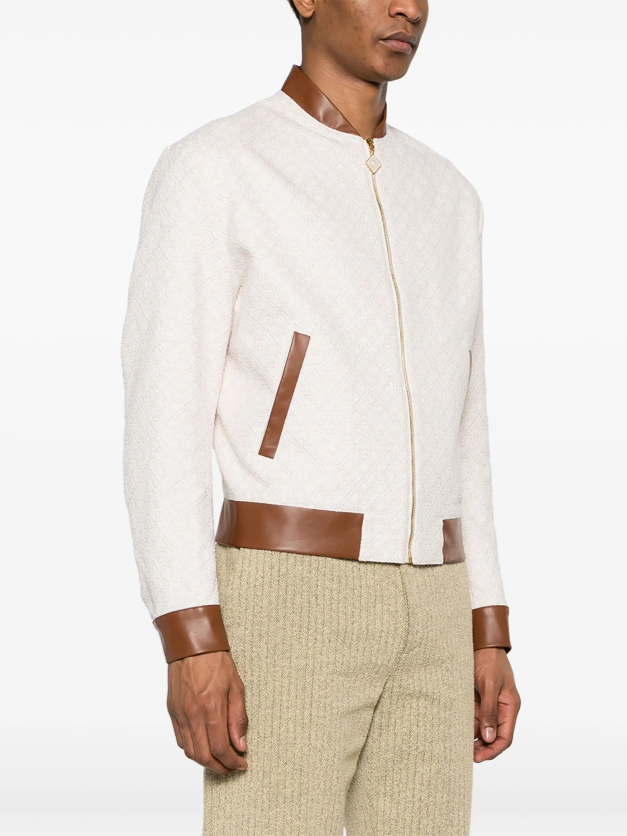 monogram-jacquard bomber jacket