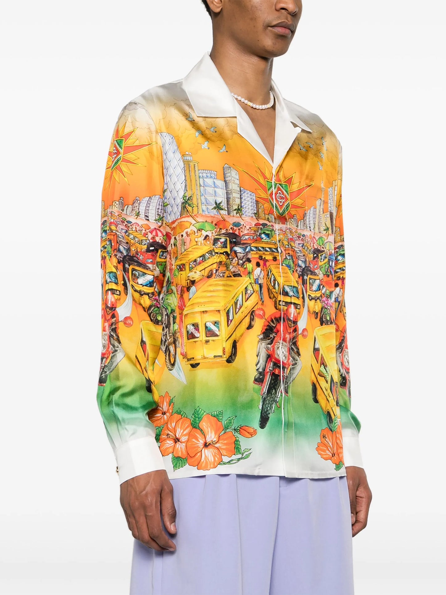 Traffic silk shirt