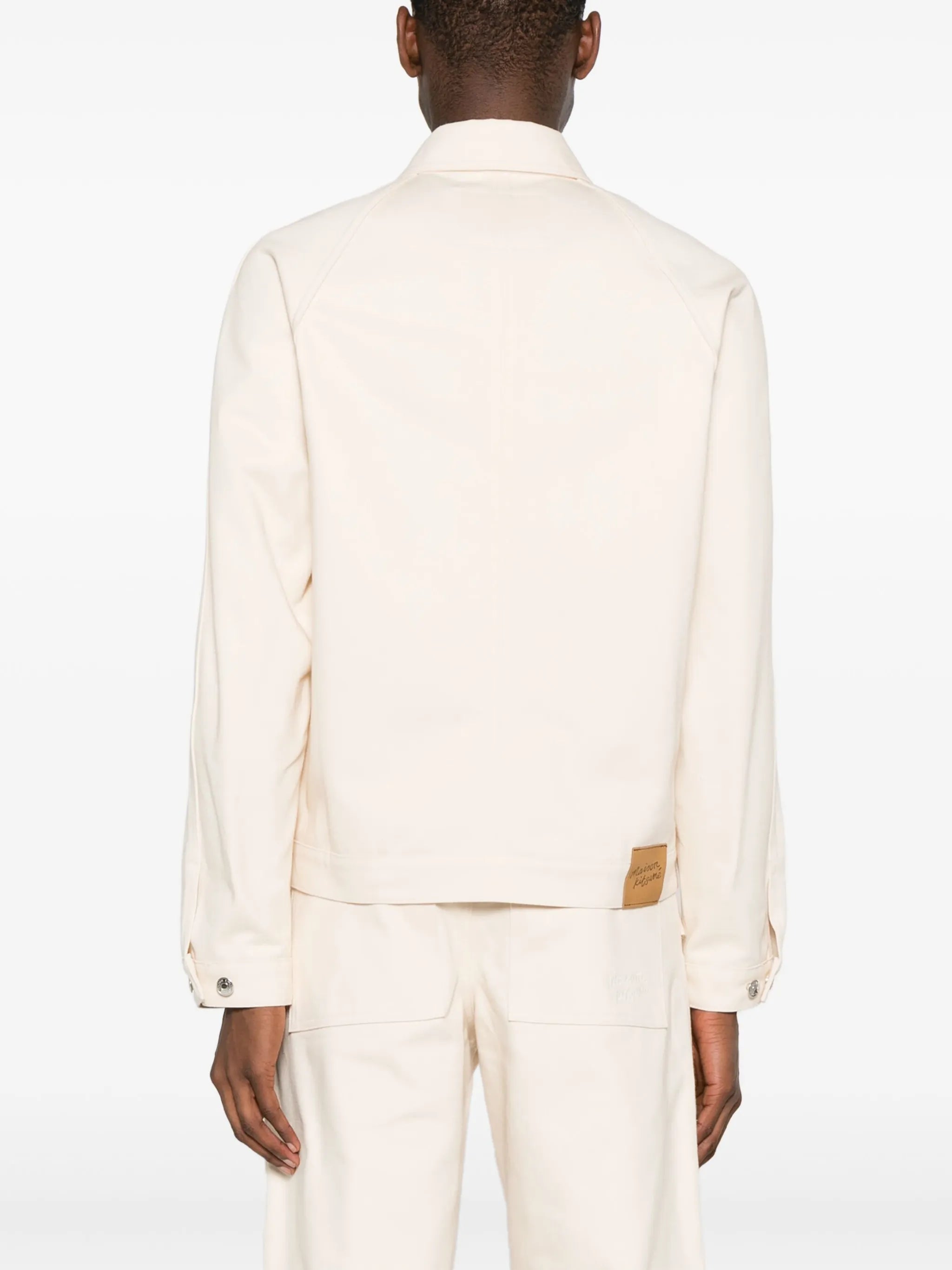 straight-collar cotton shirt jacket