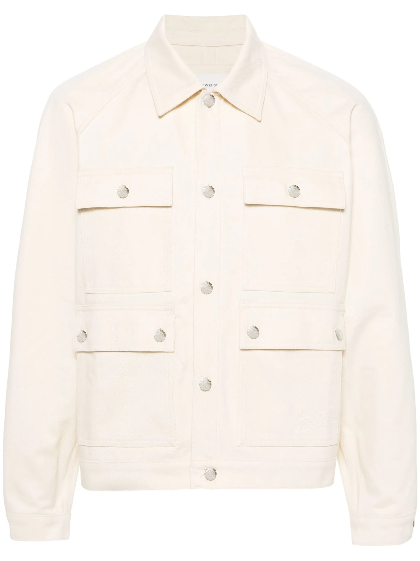 straight-collar cotton shirt jacket