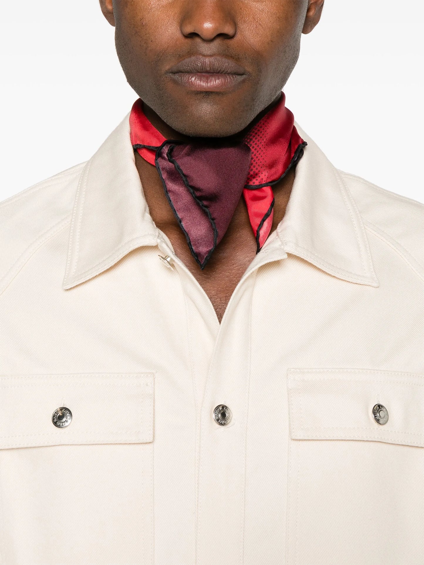 straight-collar cotton shirt jacket