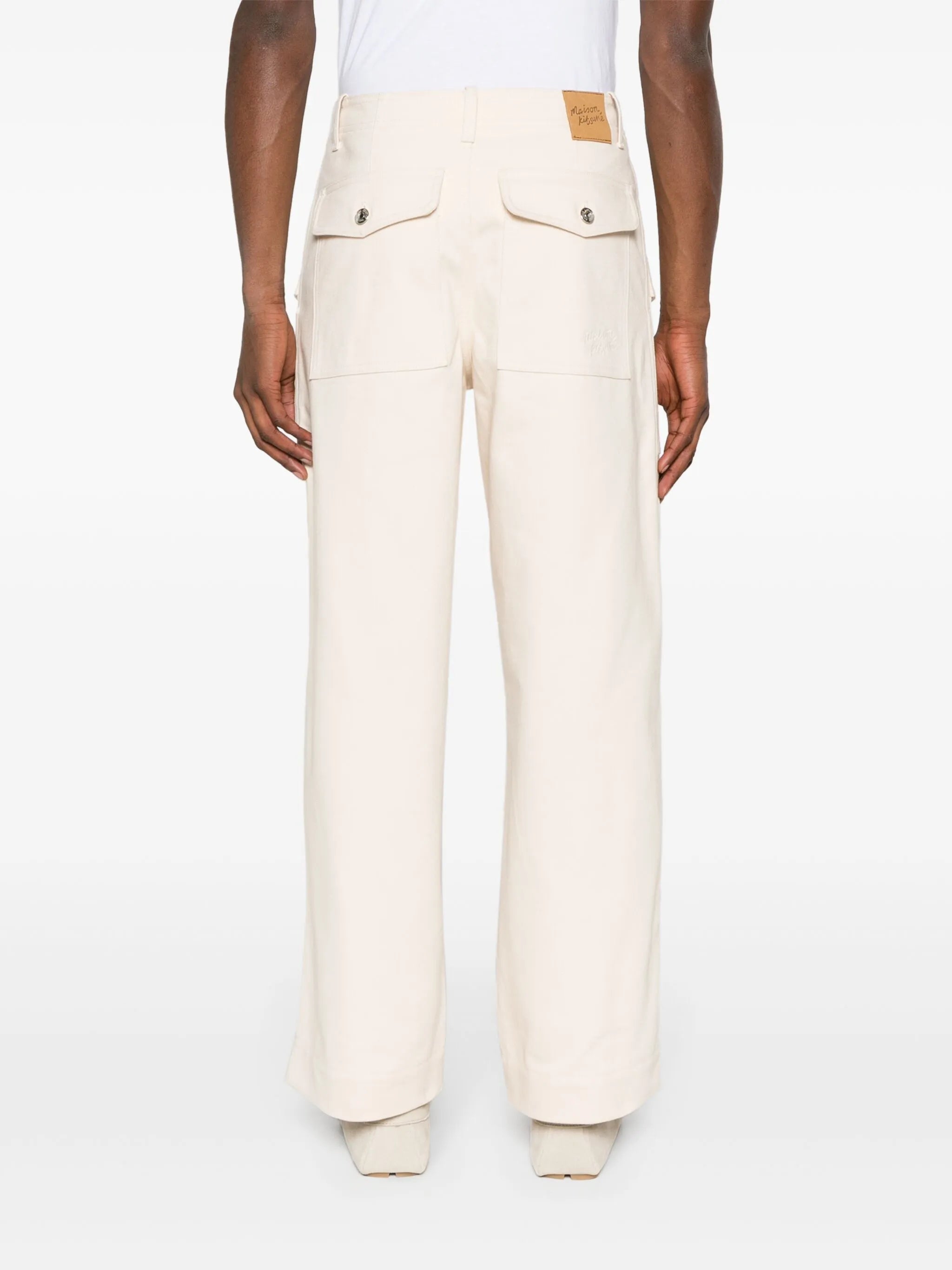 mid-rise straight-leg jeans