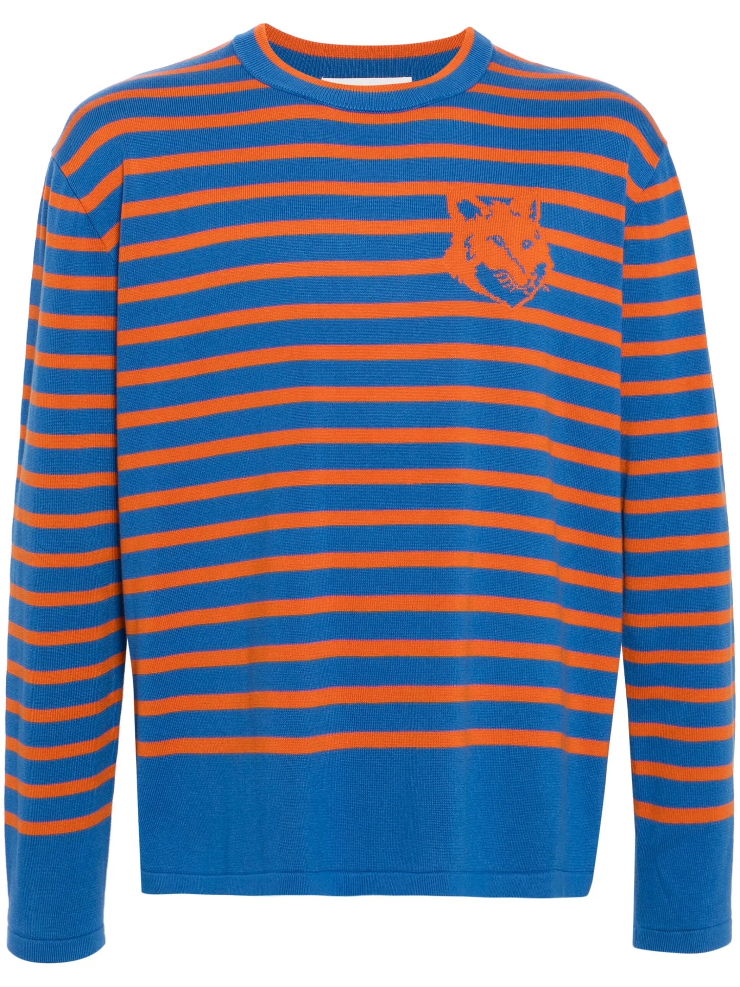 logo-intarsia cotton jumper