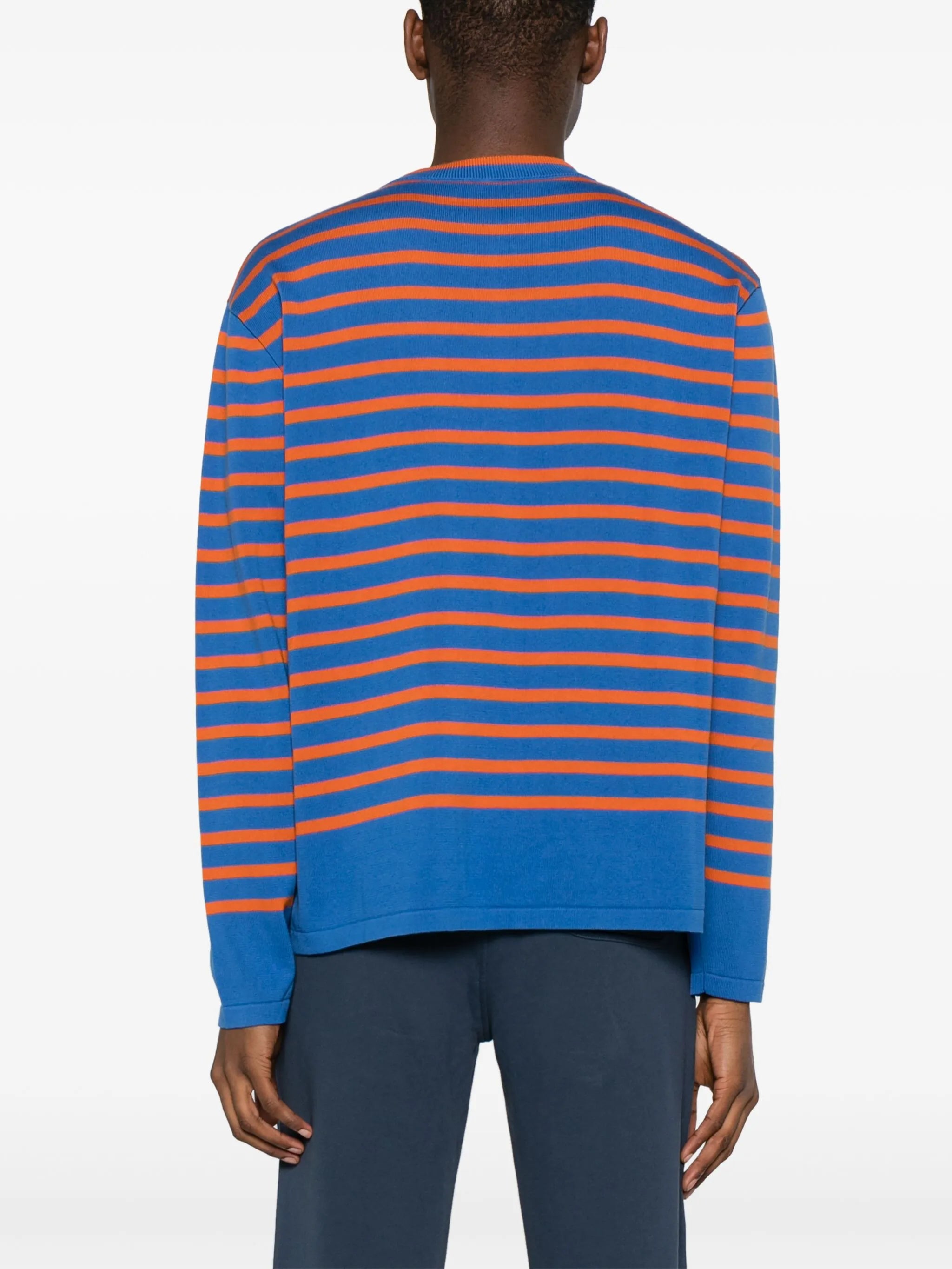 logo-intarsia cotton jumper