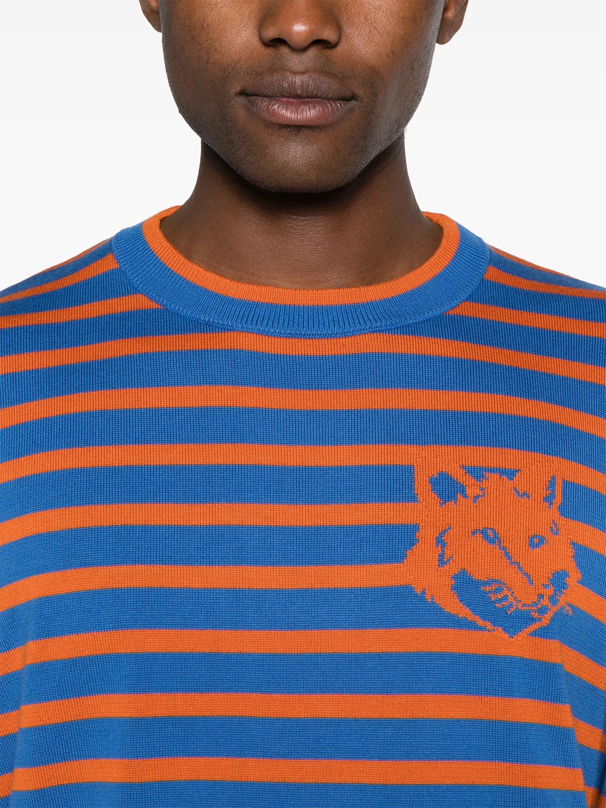 logo-intarsia cotton jumper