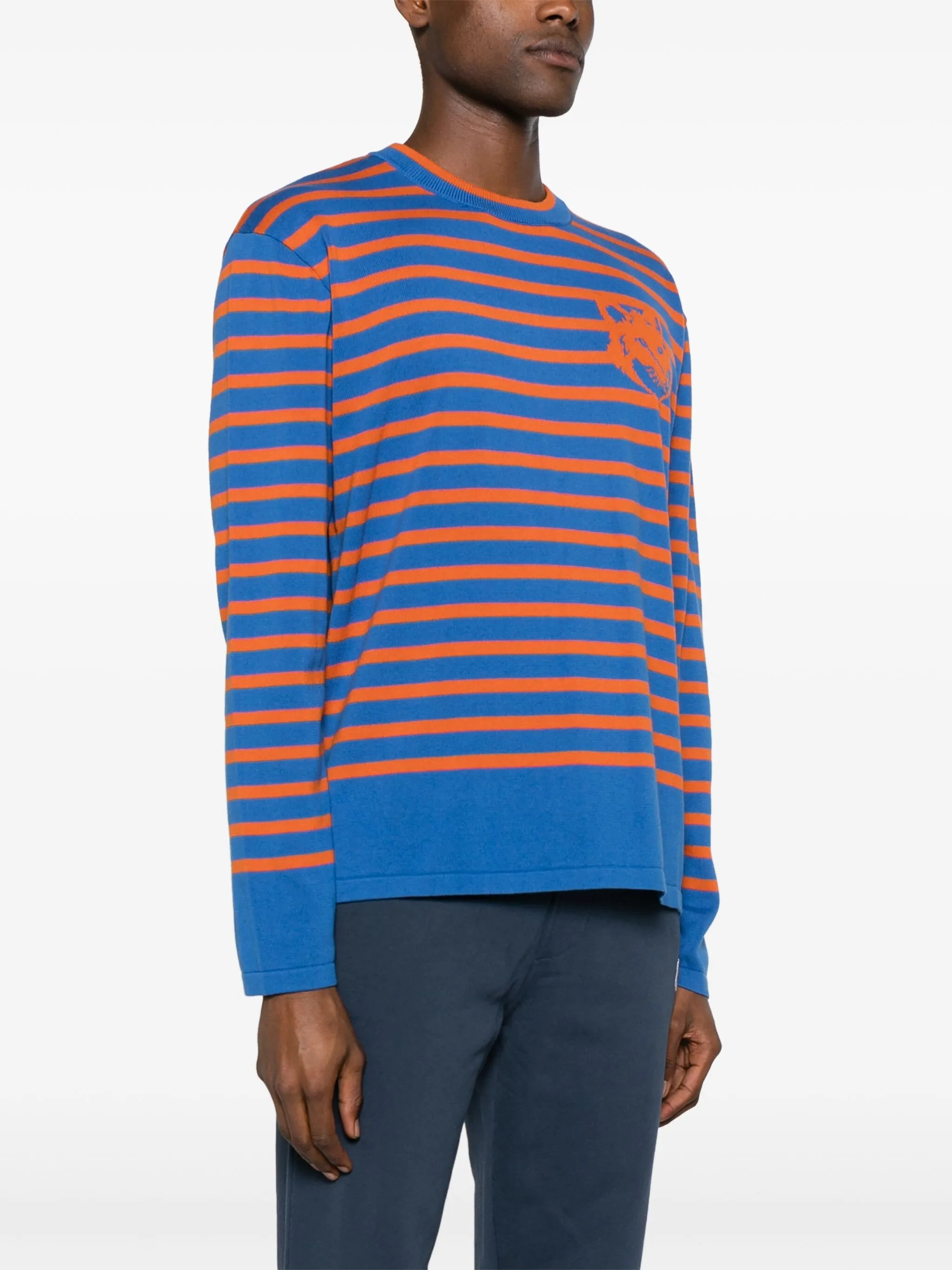logo-intarsia cotton jumper
