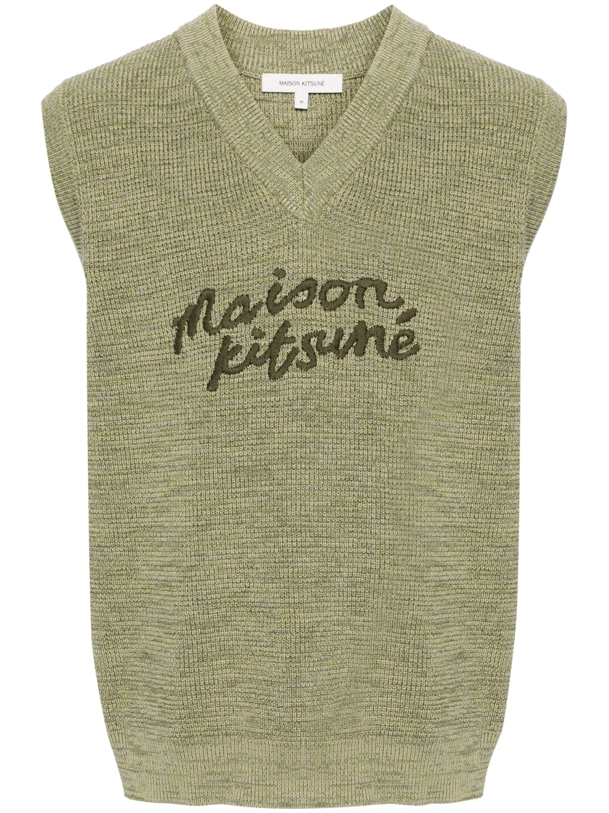 logo-embroidered cotton vest