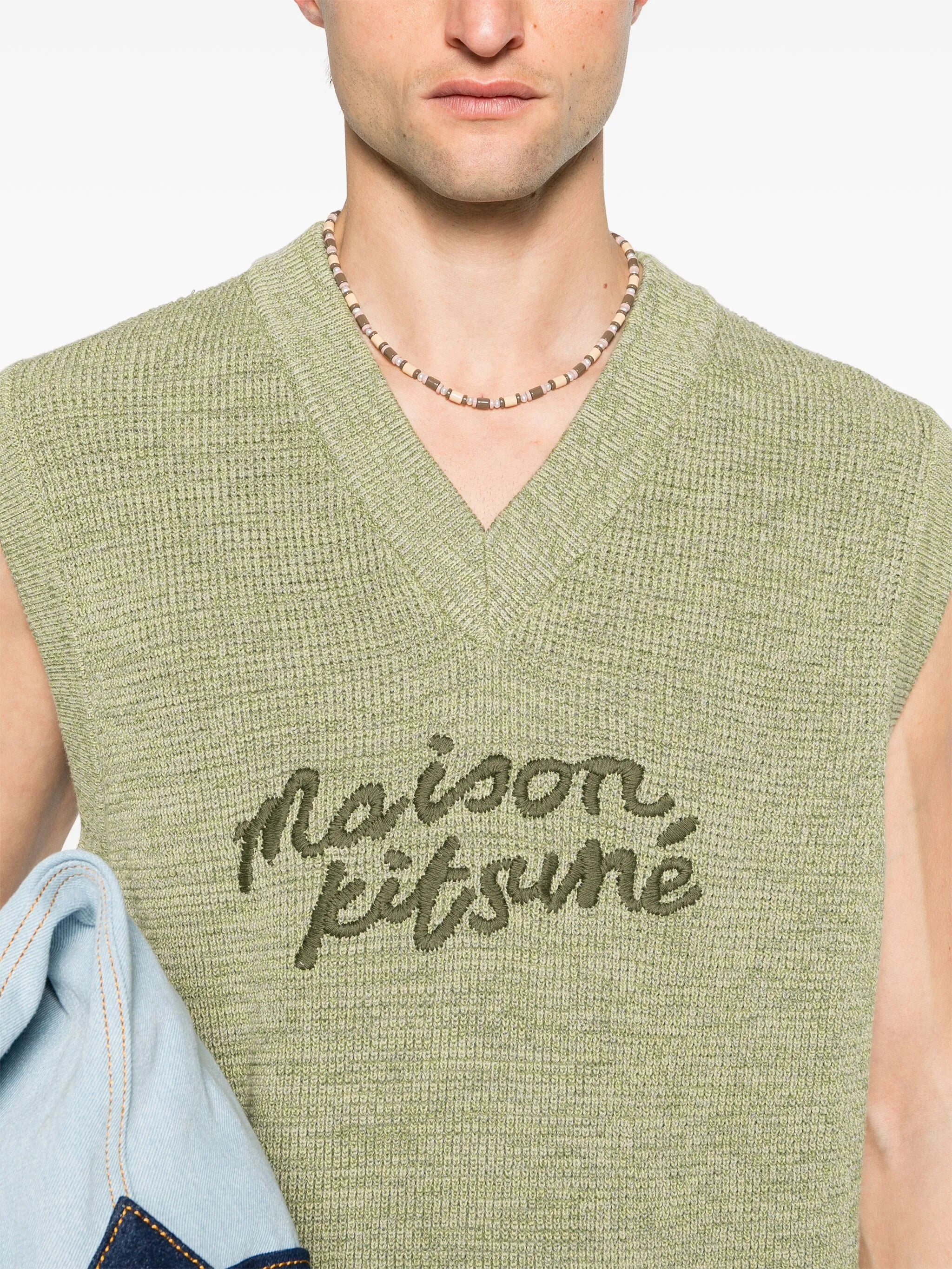 logo-embroidered cotton vest