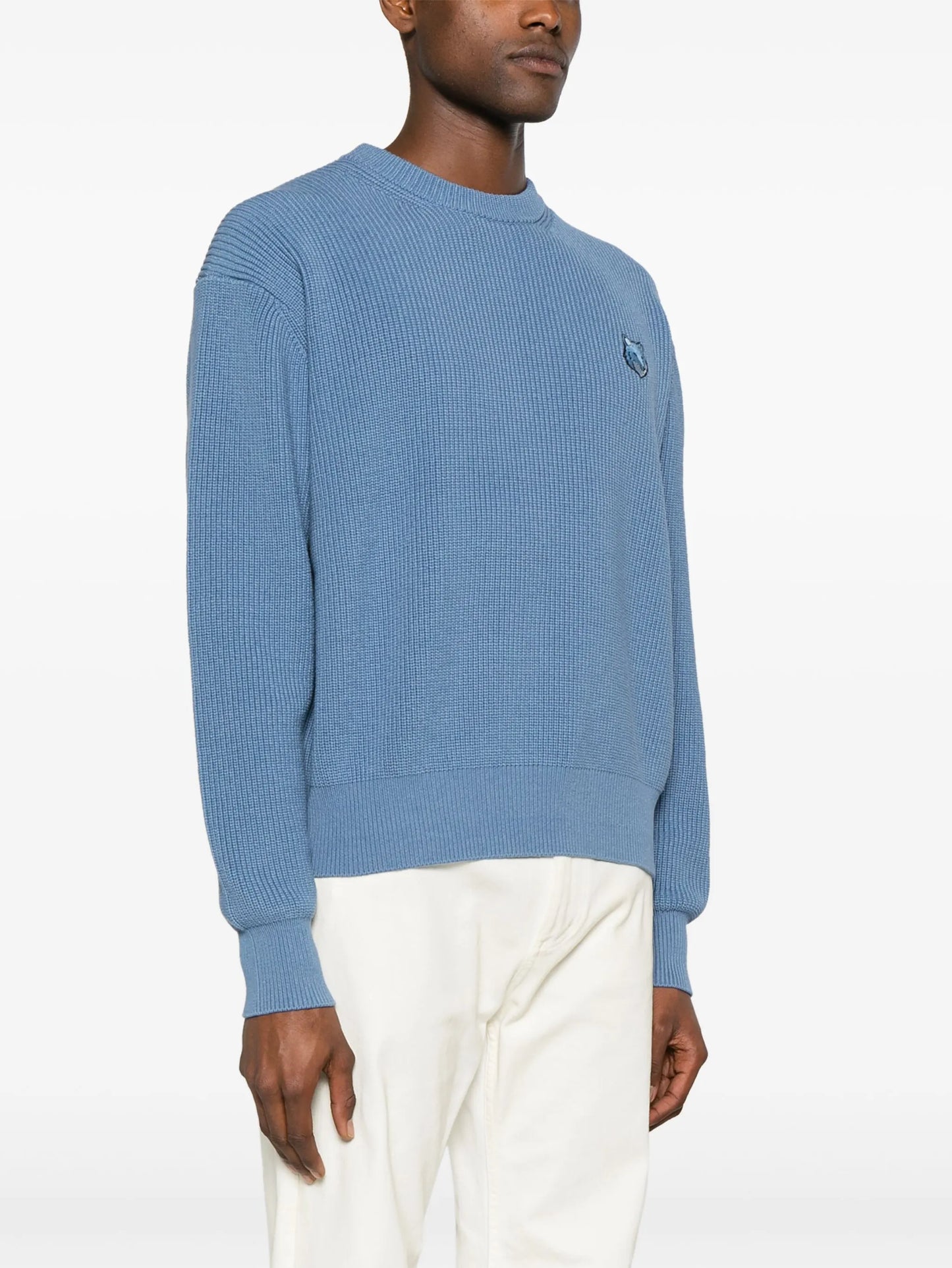 logo-patch ribbed jumper