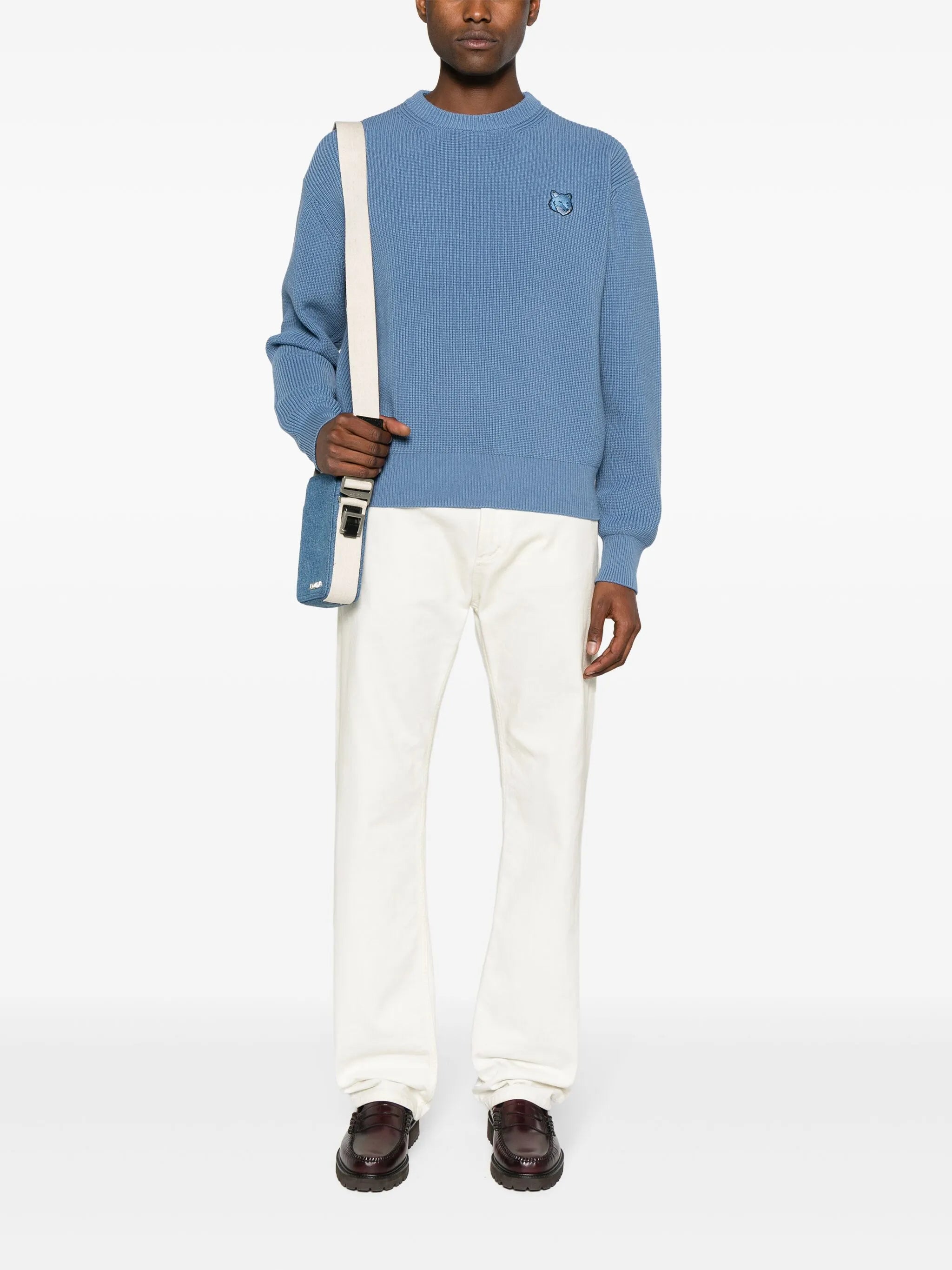 logo-patch ribbed jumper