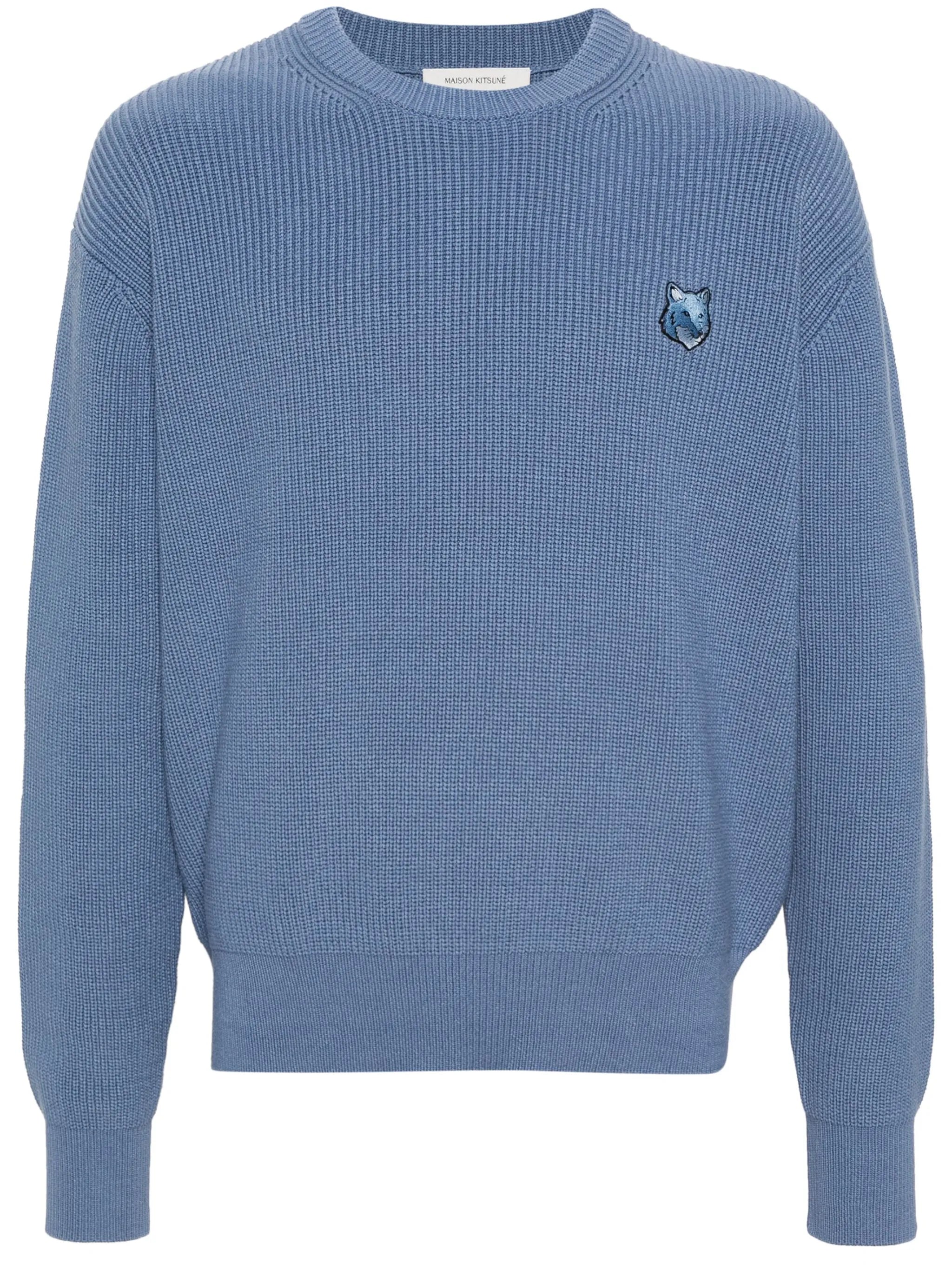logo-patch ribbed jumper