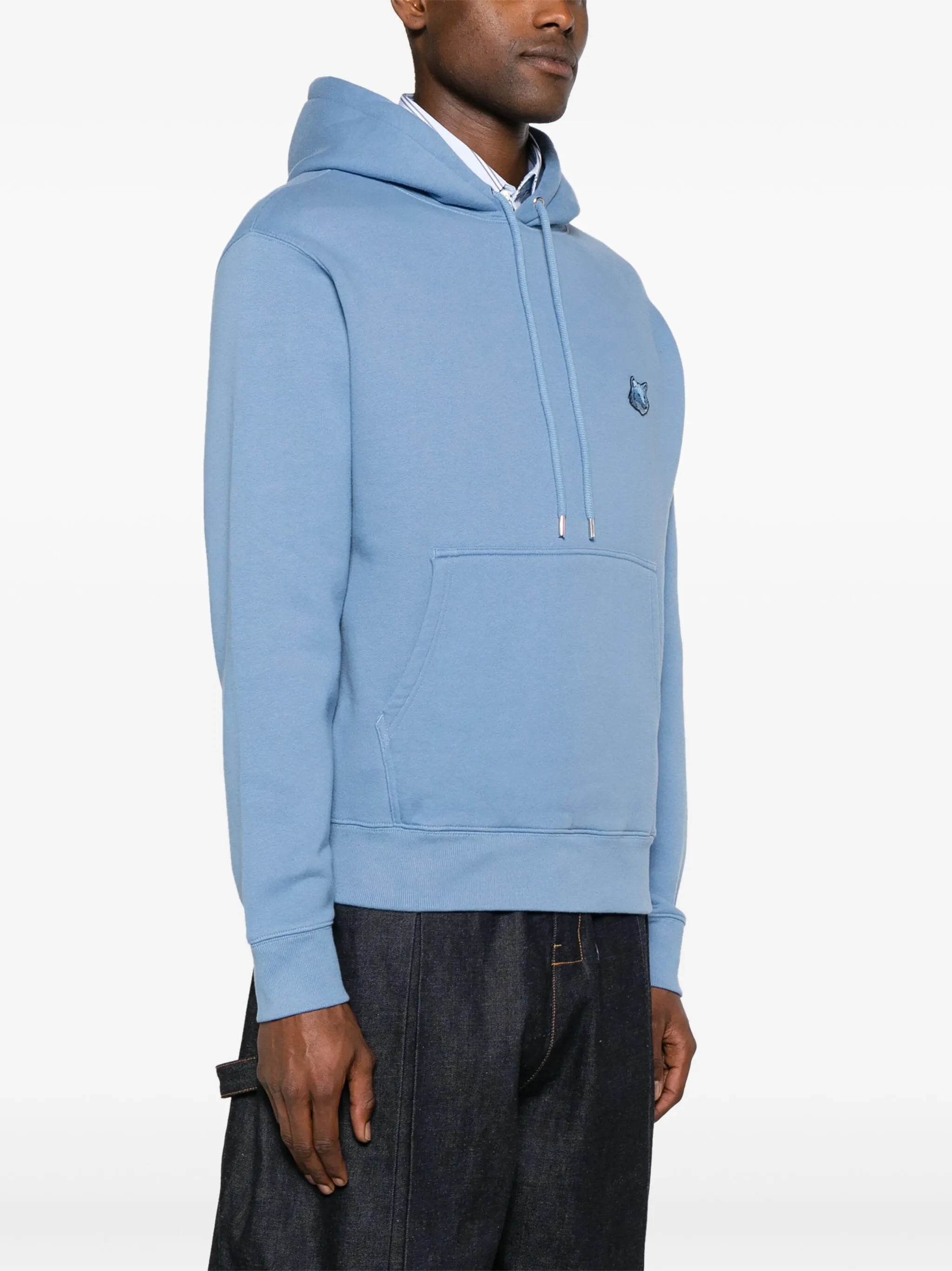 logo-patch cotton hoodie