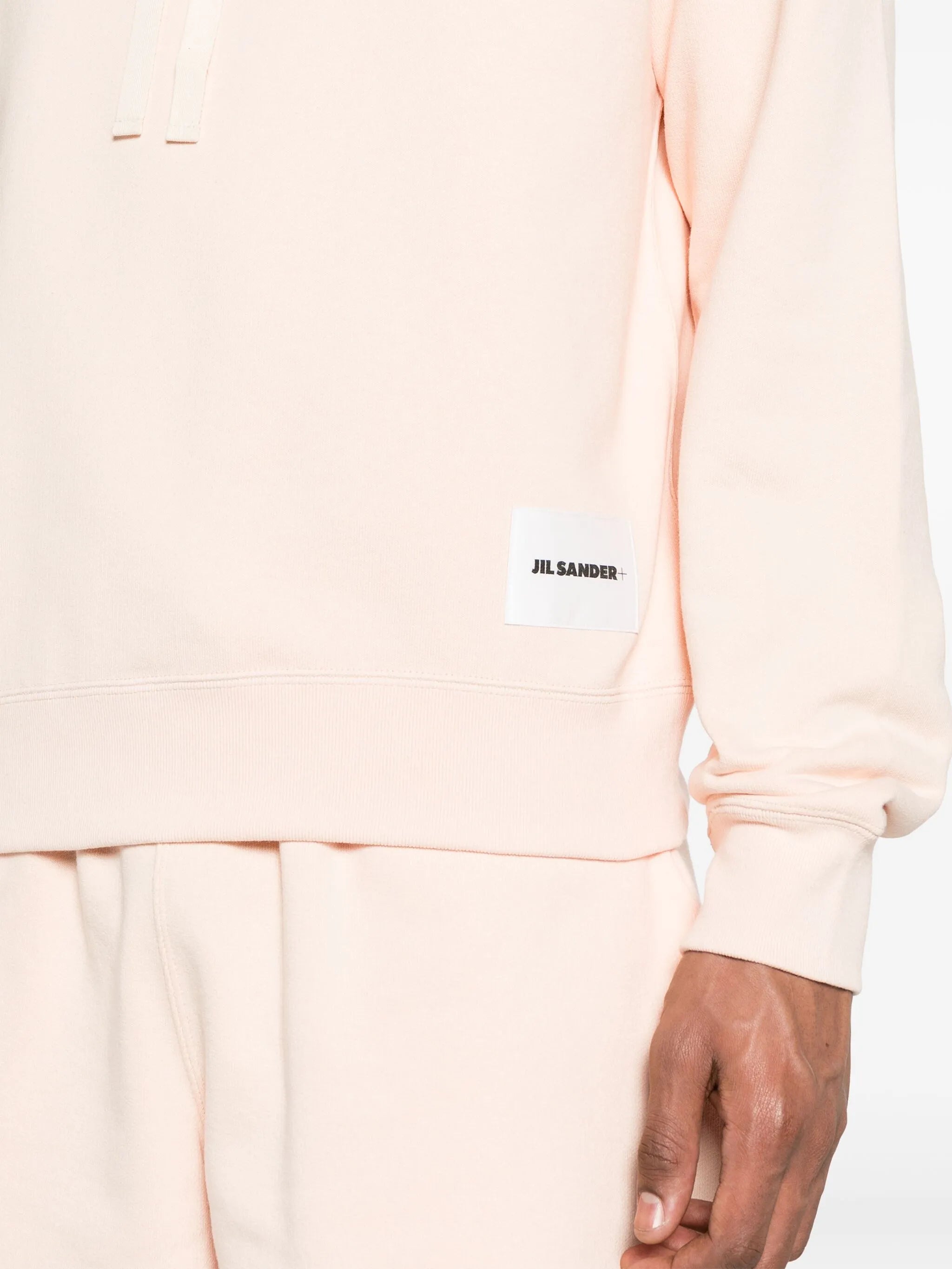 logo-patch cotton hoodie
