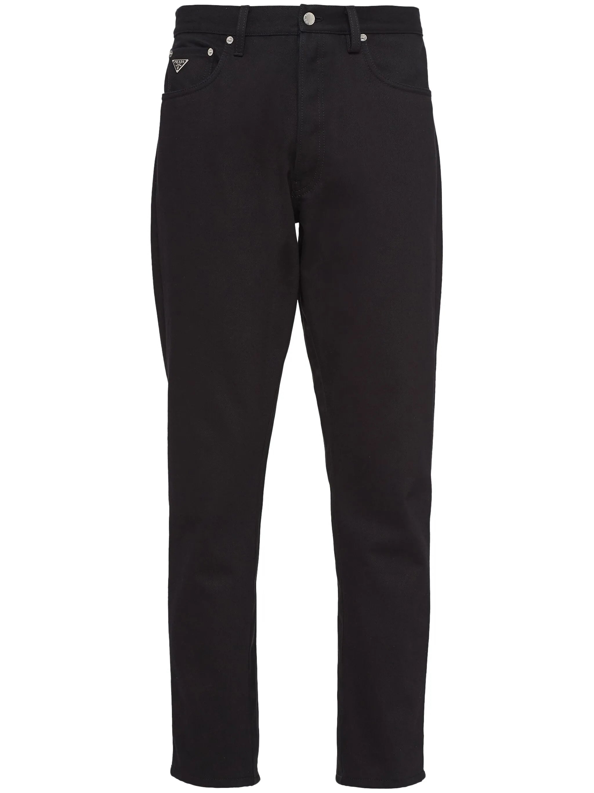 mid-rise straight-leg jeans