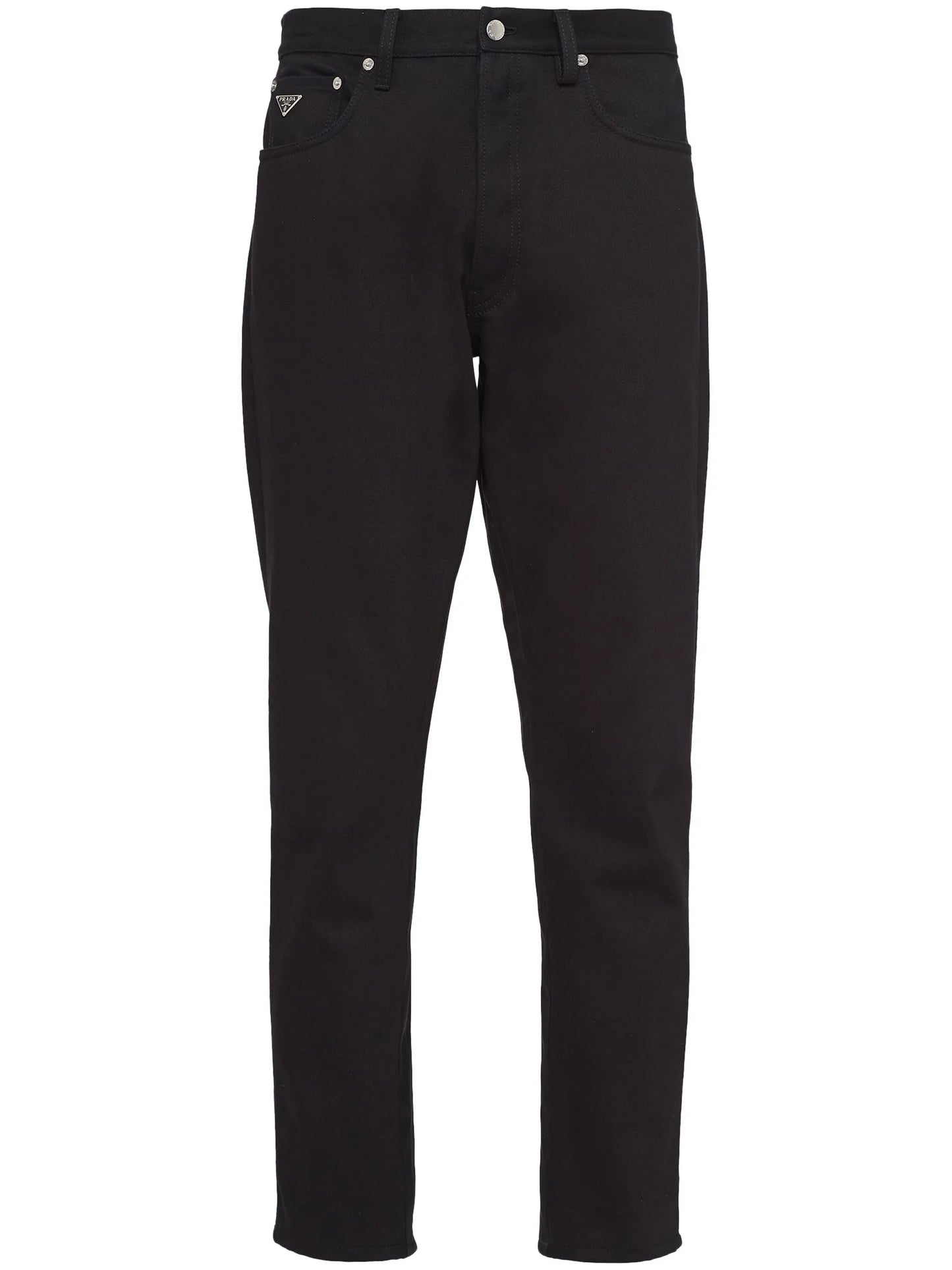 mid-rise straight-leg jeans