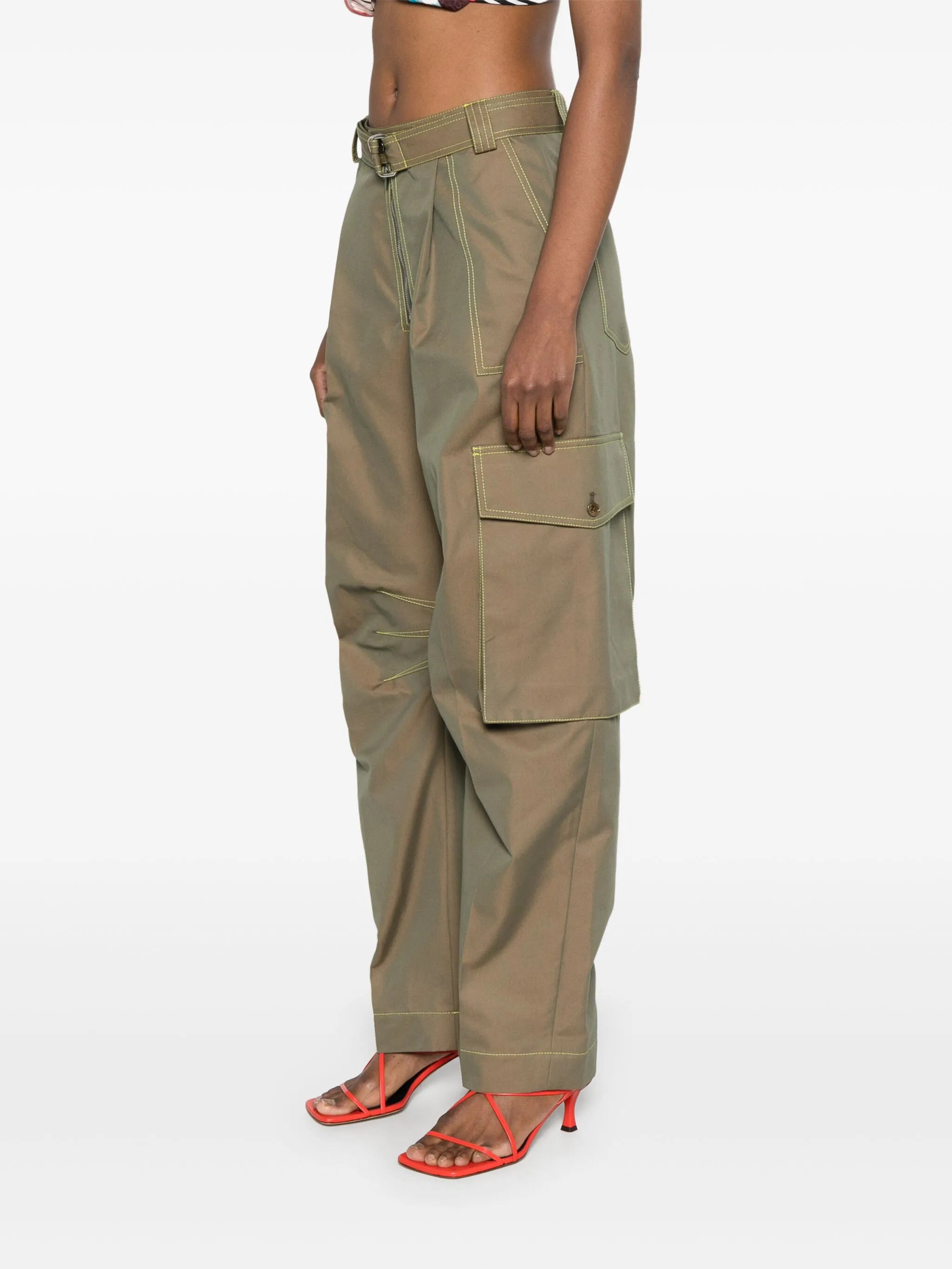 belted cargo trousers