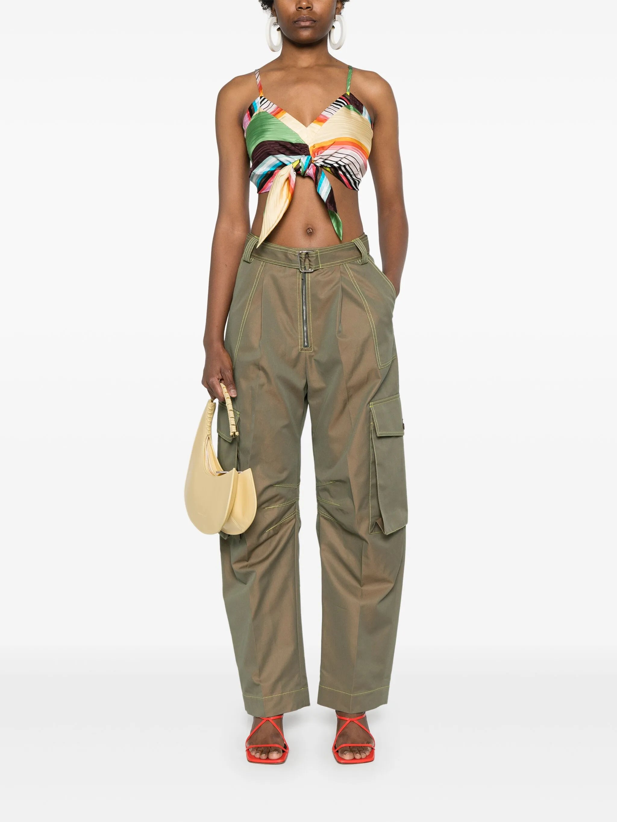 belted cargo trousers