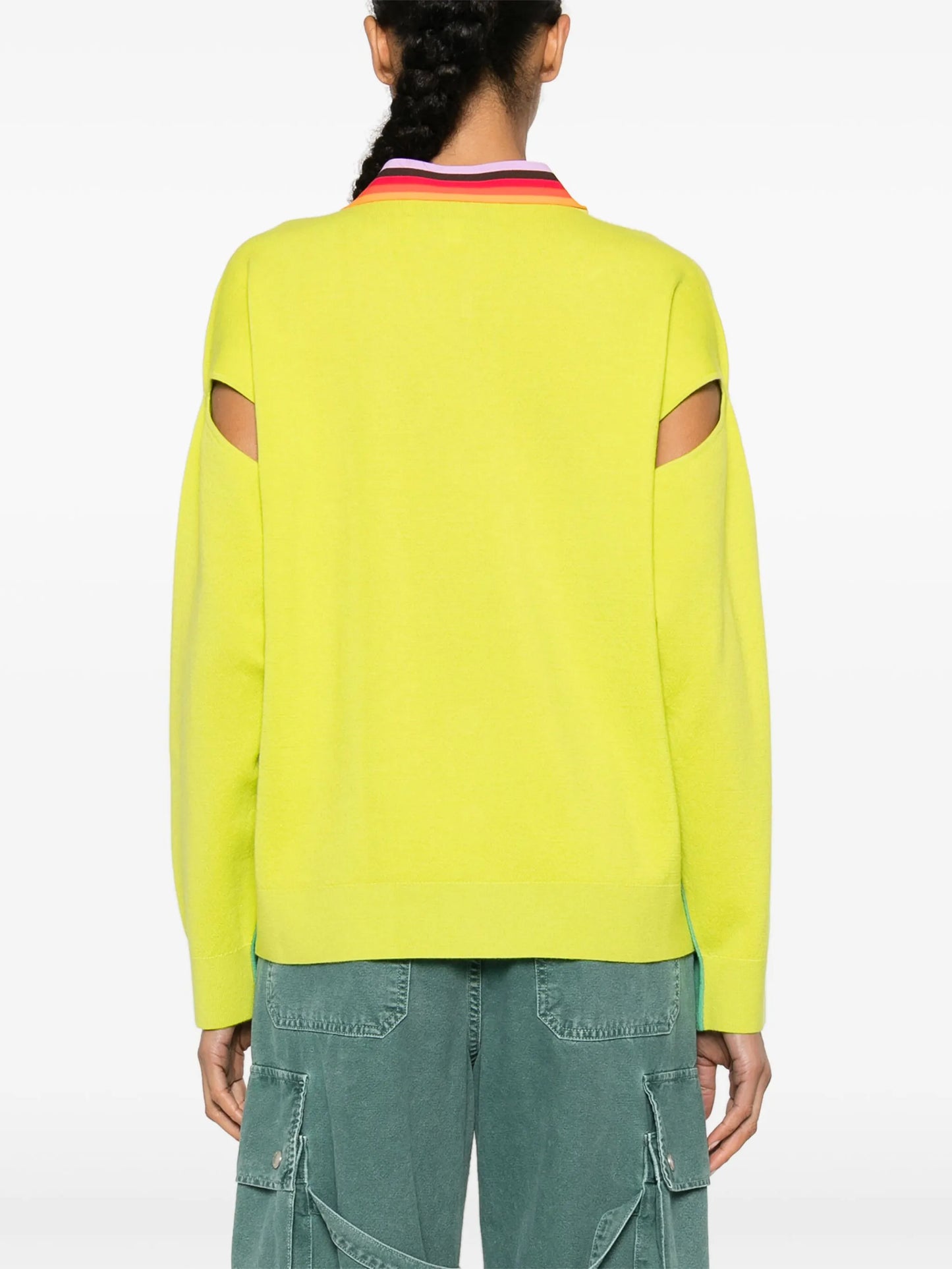colour-block knitted cardigan