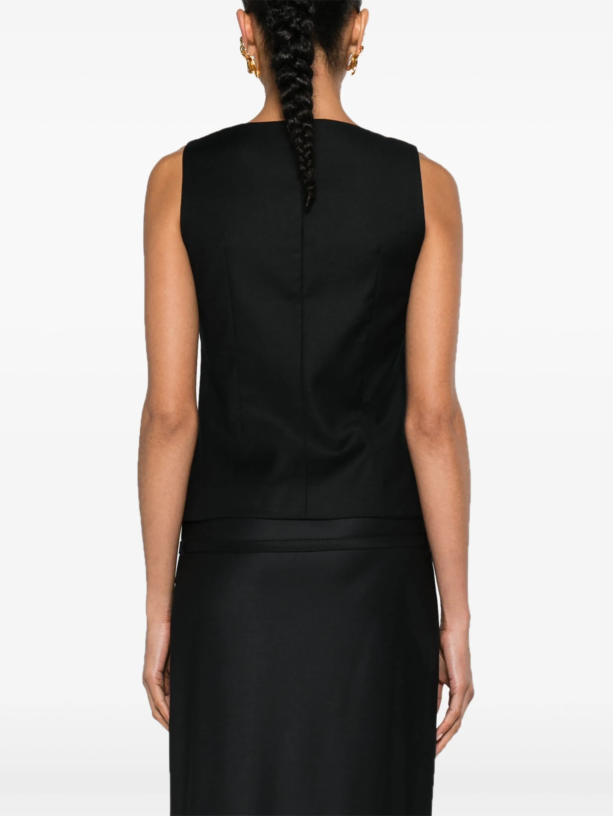 buckled-straps wool vest