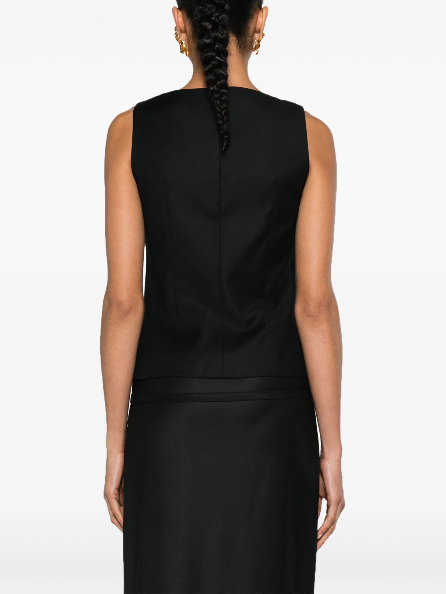 buckled-straps wool vest