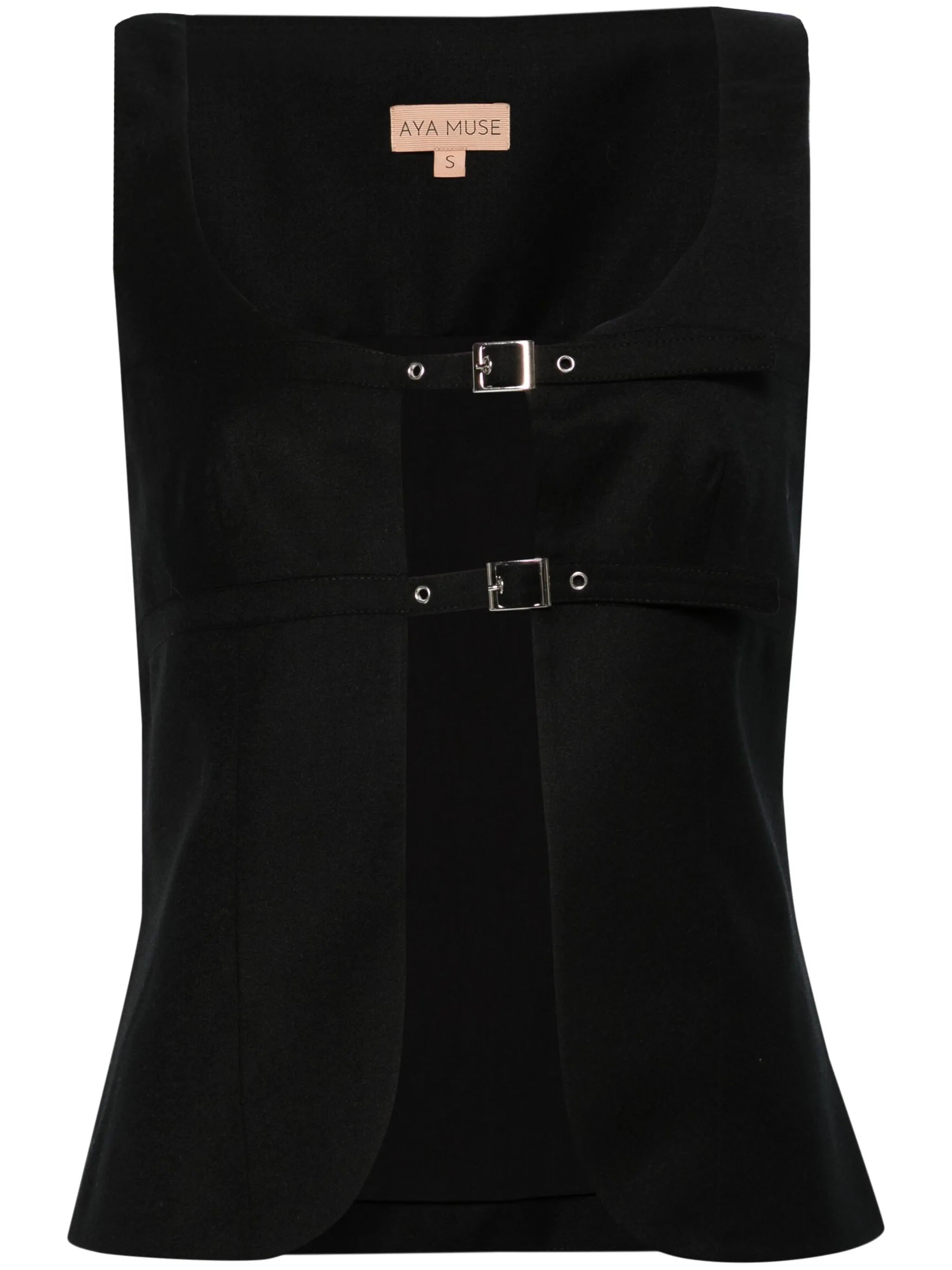 buckled-straps wool vest