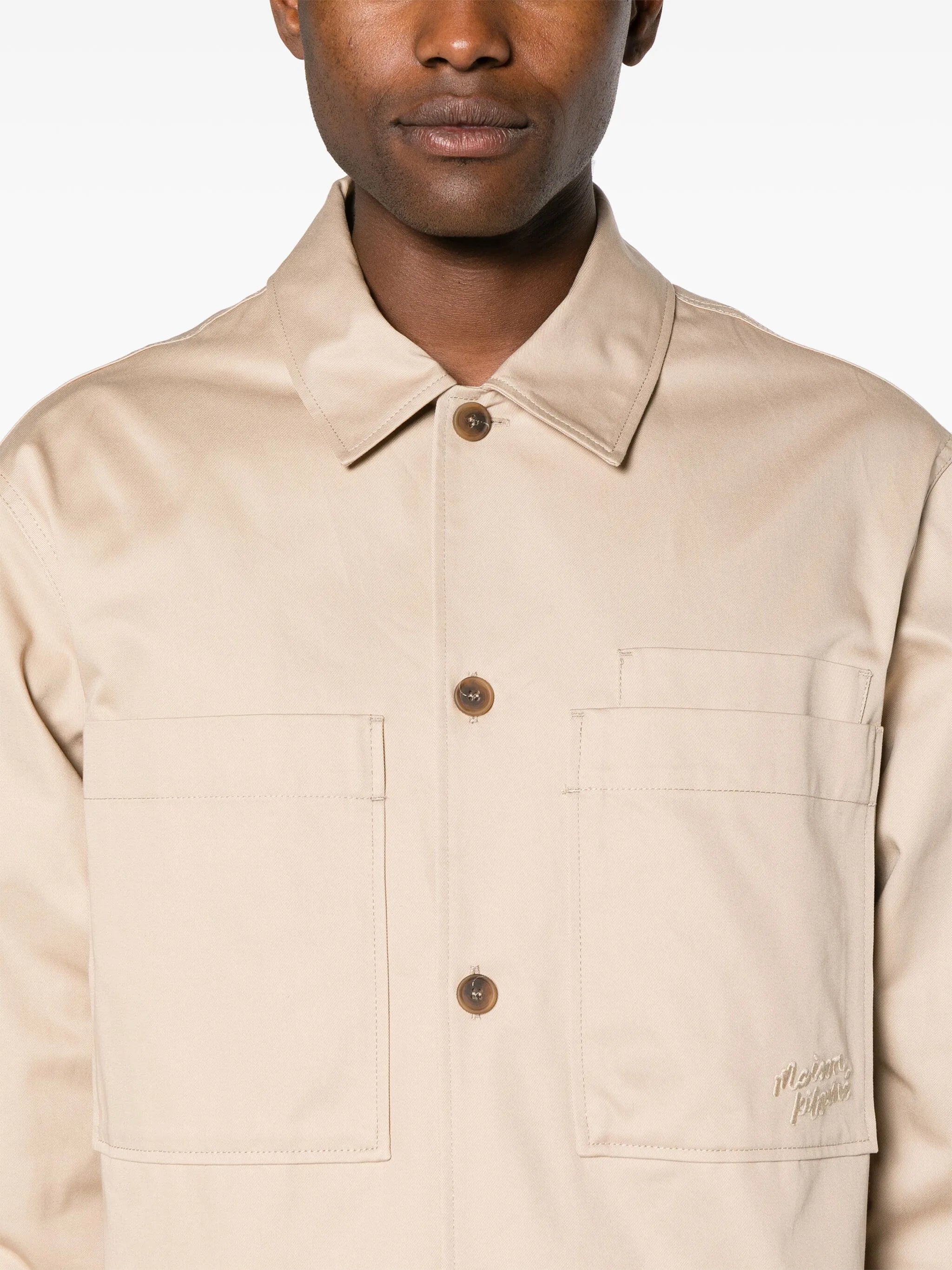 button-up cotton overshirt
