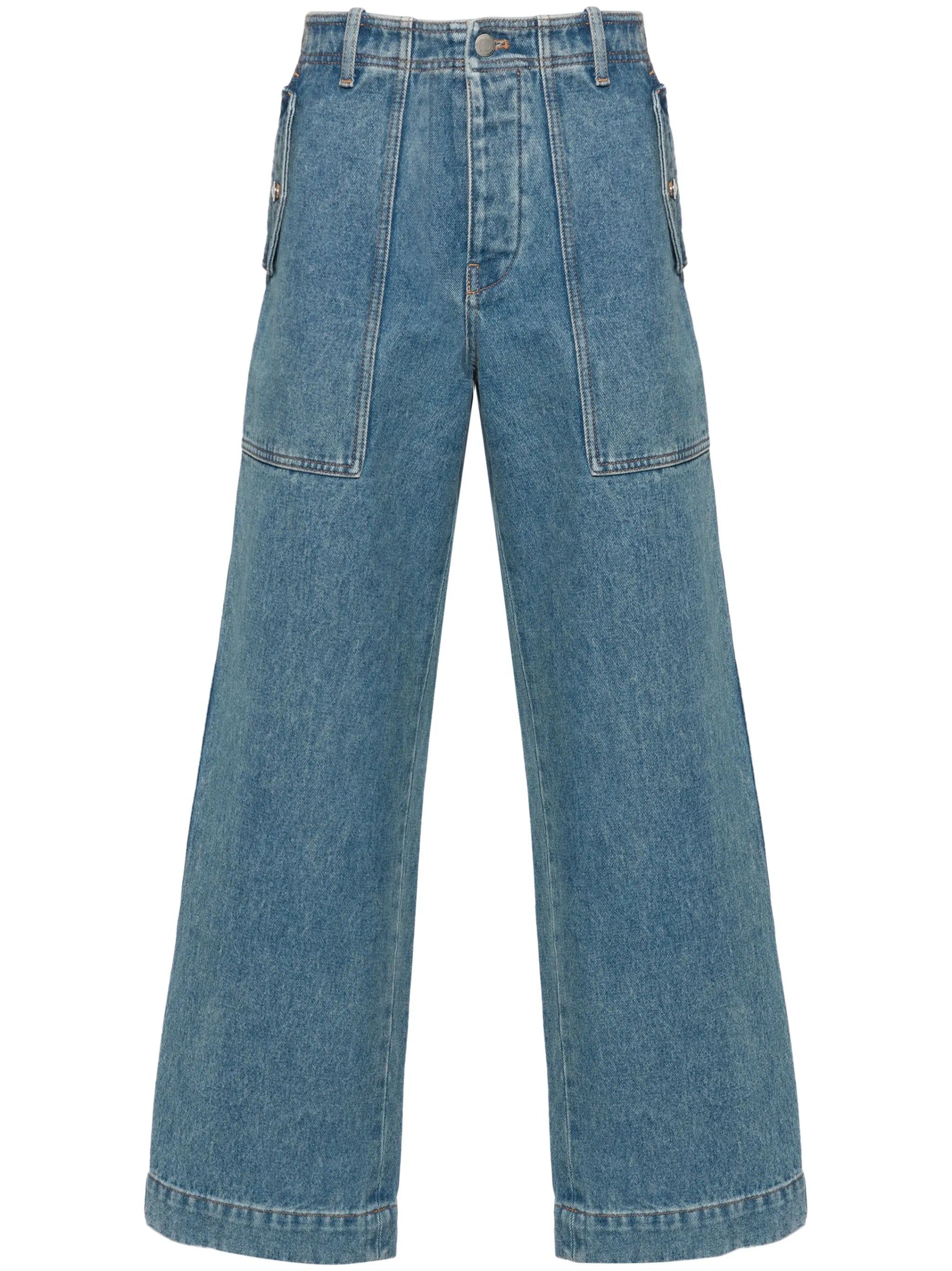 low-rise wide-leg jeans