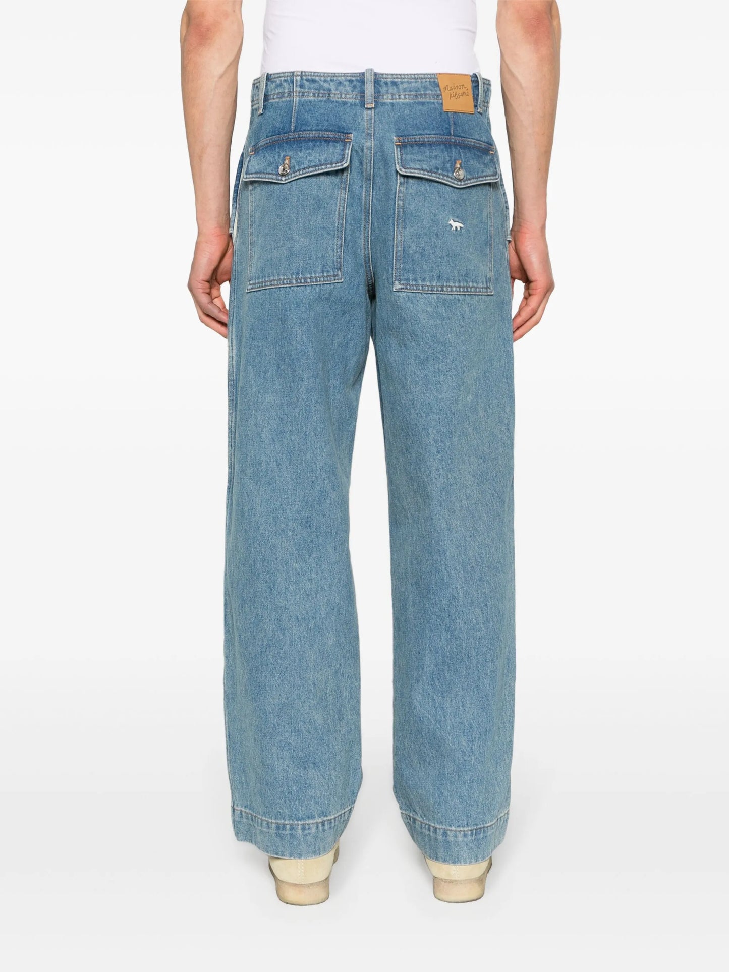 low-rise wide-leg jeans
