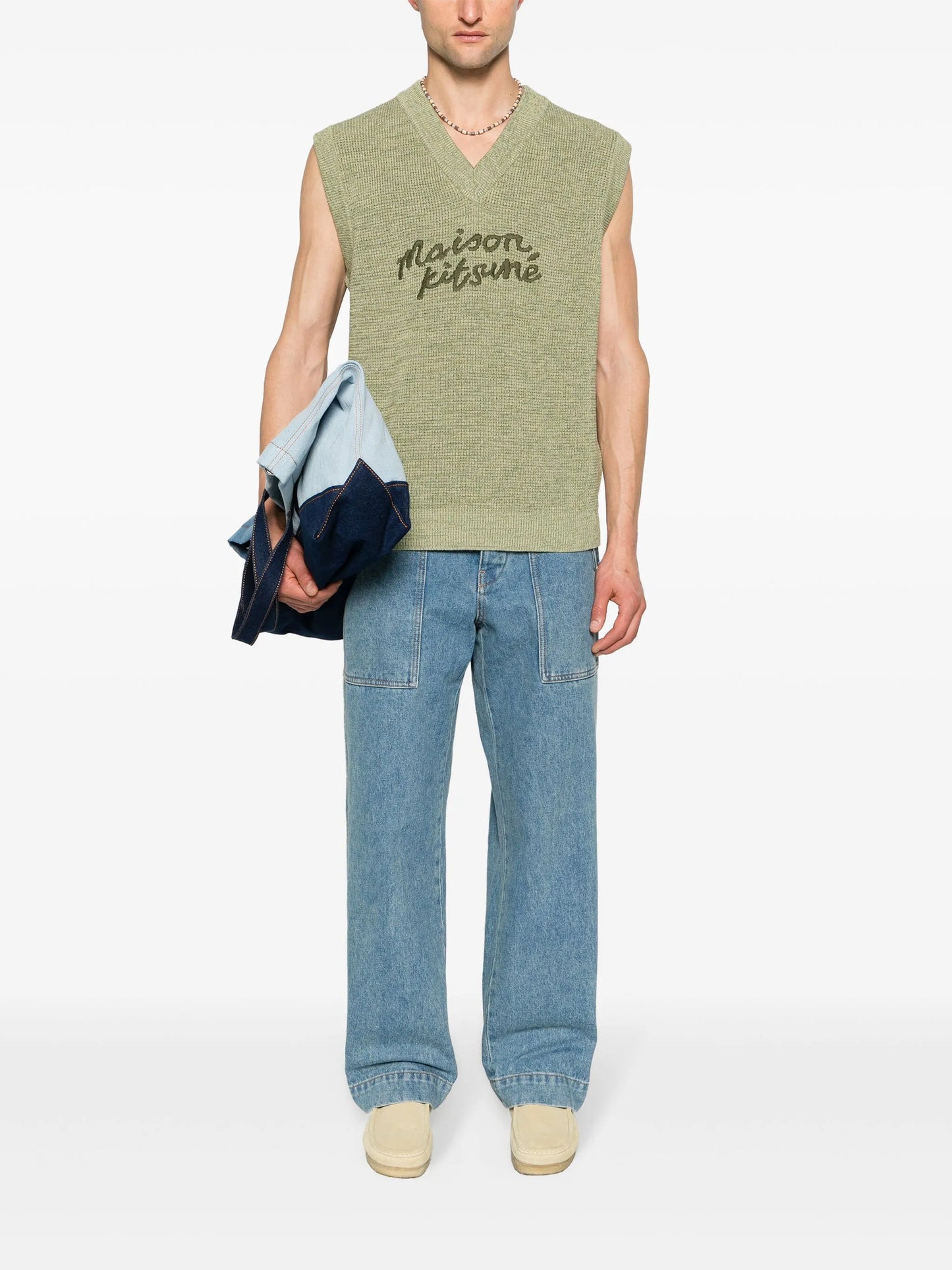 low-rise wide-leg jeans