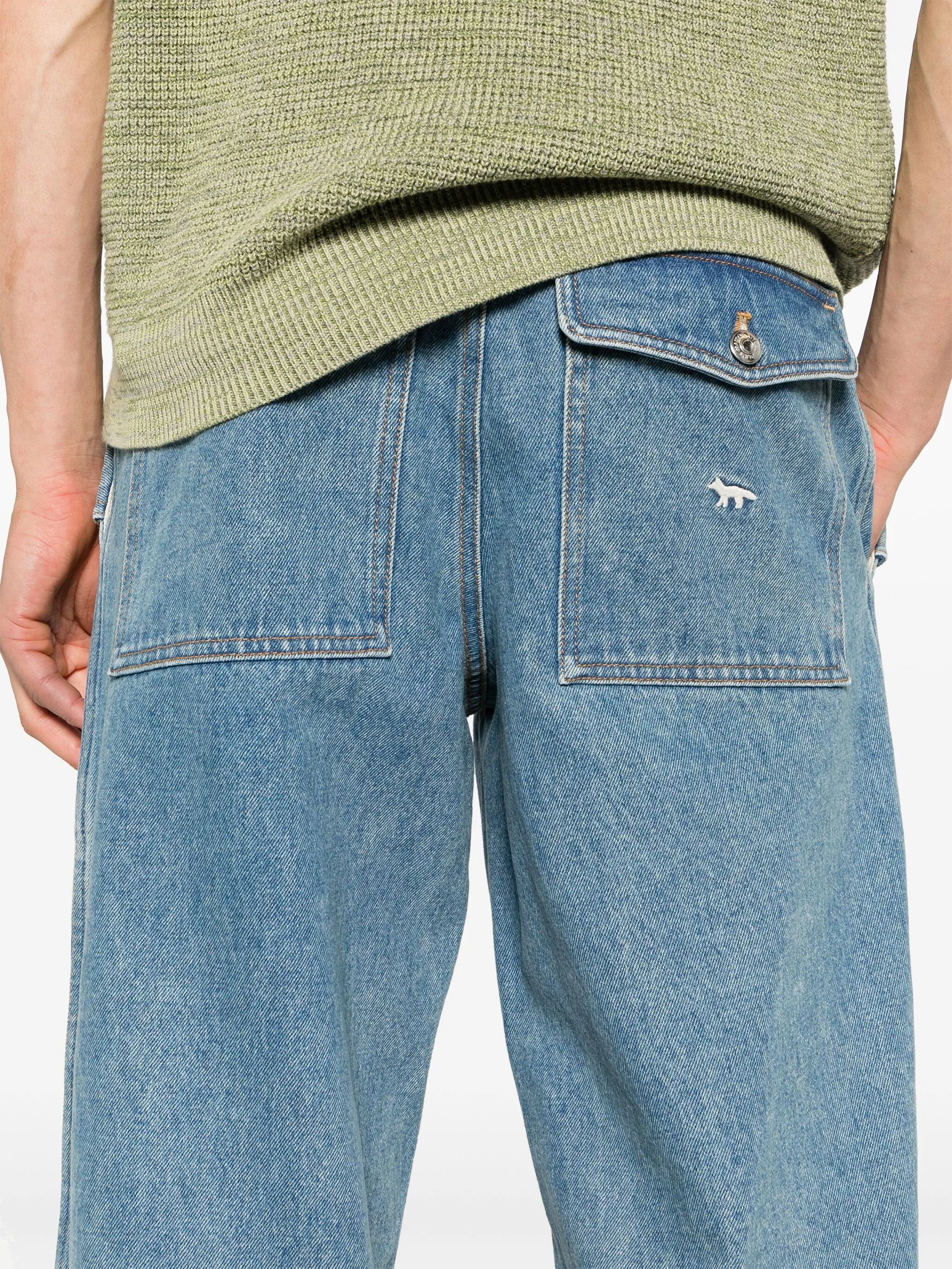 low-rise wide-leg jeans