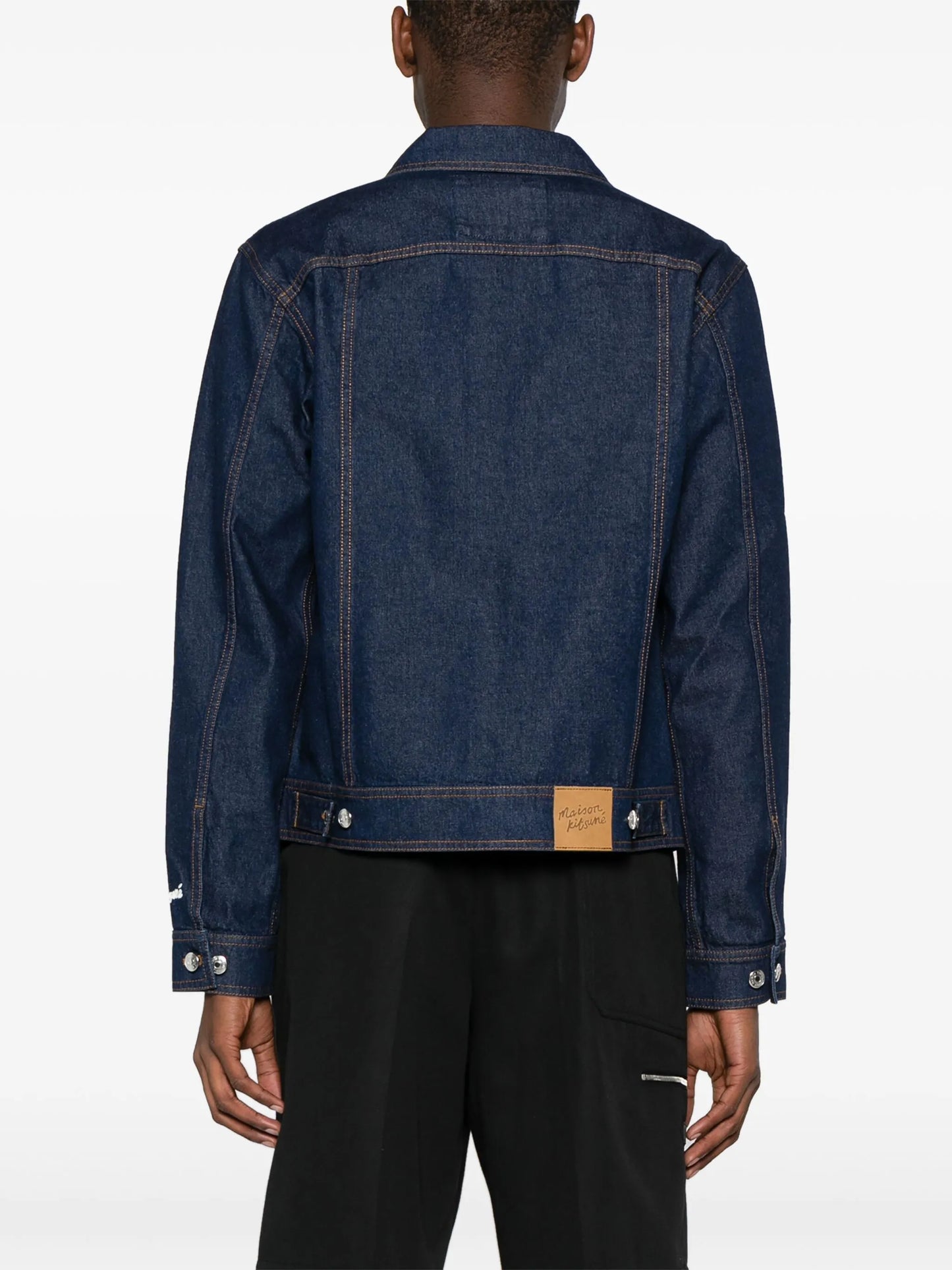 logo-embroidered denim jacket